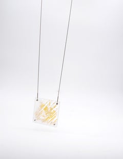 Yellow and White Gold Plexiglass Aluminium Necklace