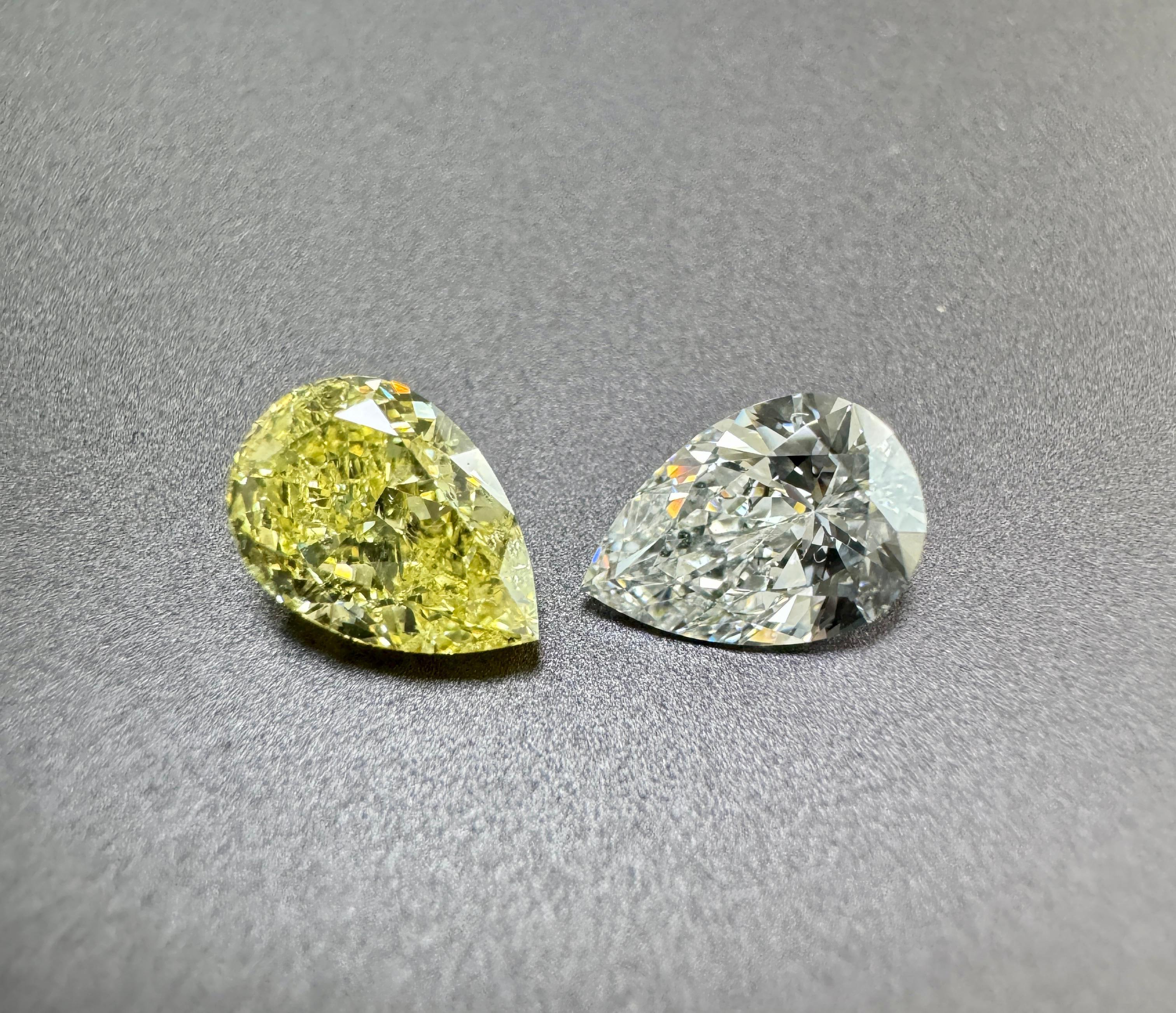 En vente :  Bague fantaisie en or jaune 14 carats avec diamant en forme de poire 2