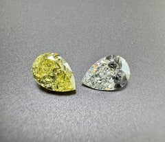 Fancy Two Color 14K (or 18k upon request) Yellow Gold Pear Shape Diamond Ring