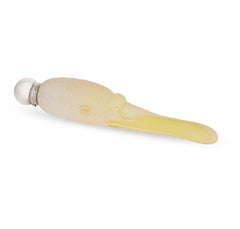 Yellow and White Swan Cameo Glass Perfume Bottle by Thomas Webb & Sons