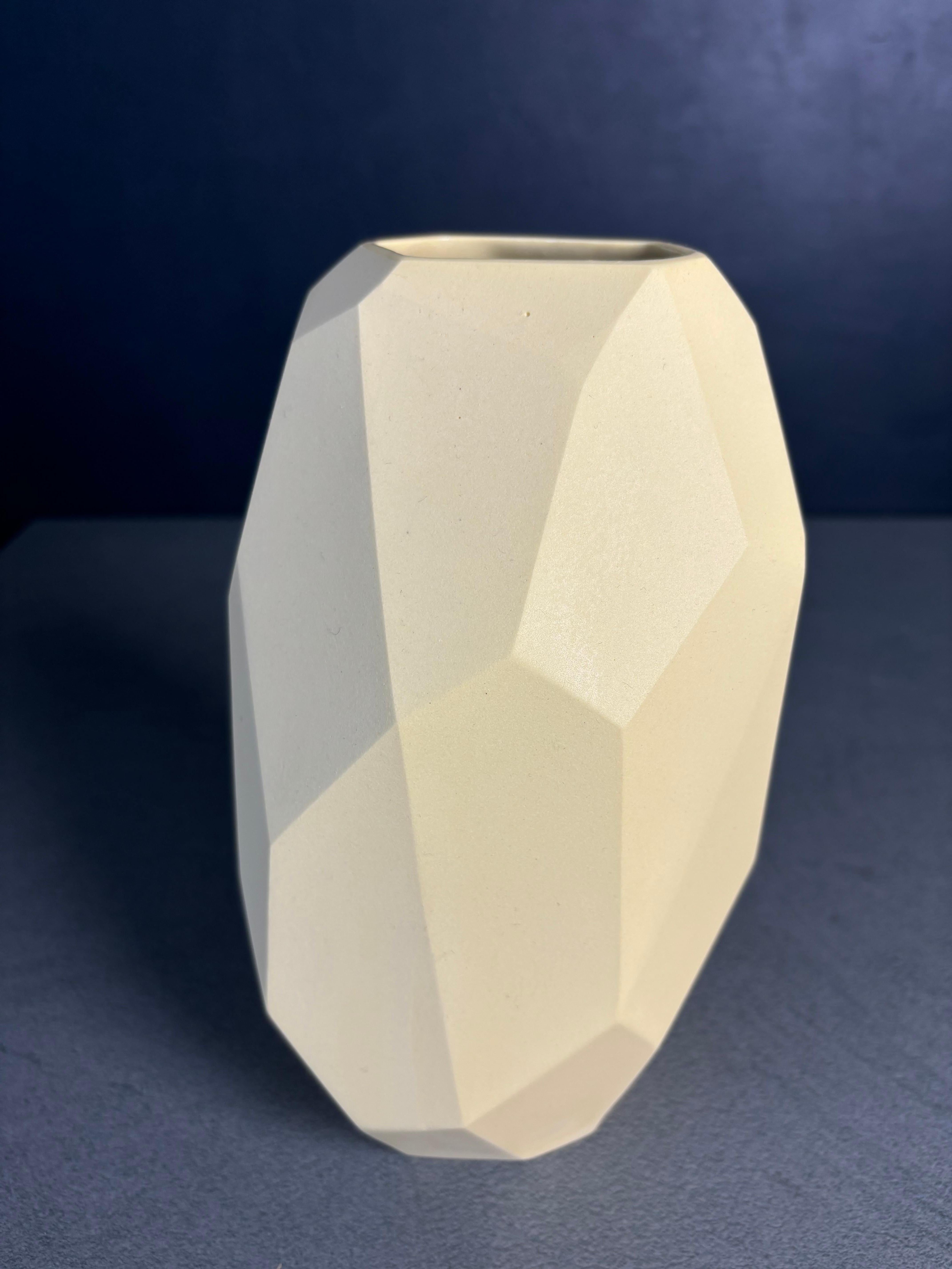Contemporary Yellow Angular Slant Vase, Limited Edition, Denmark, 2021 For Sale