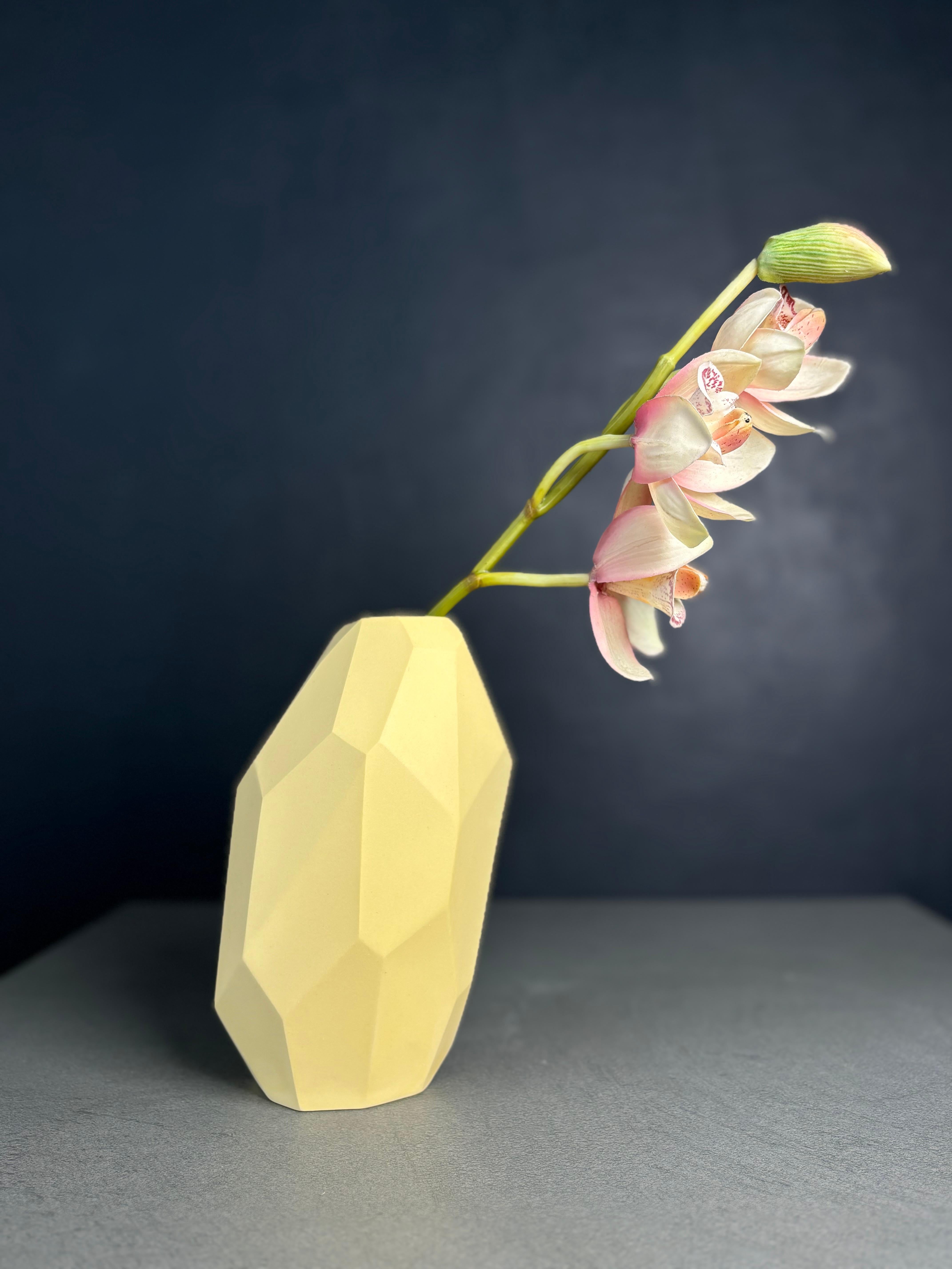 Yellow Angular Slant Vase, Limited Edition, Denmark, 2021 For Sale 1
