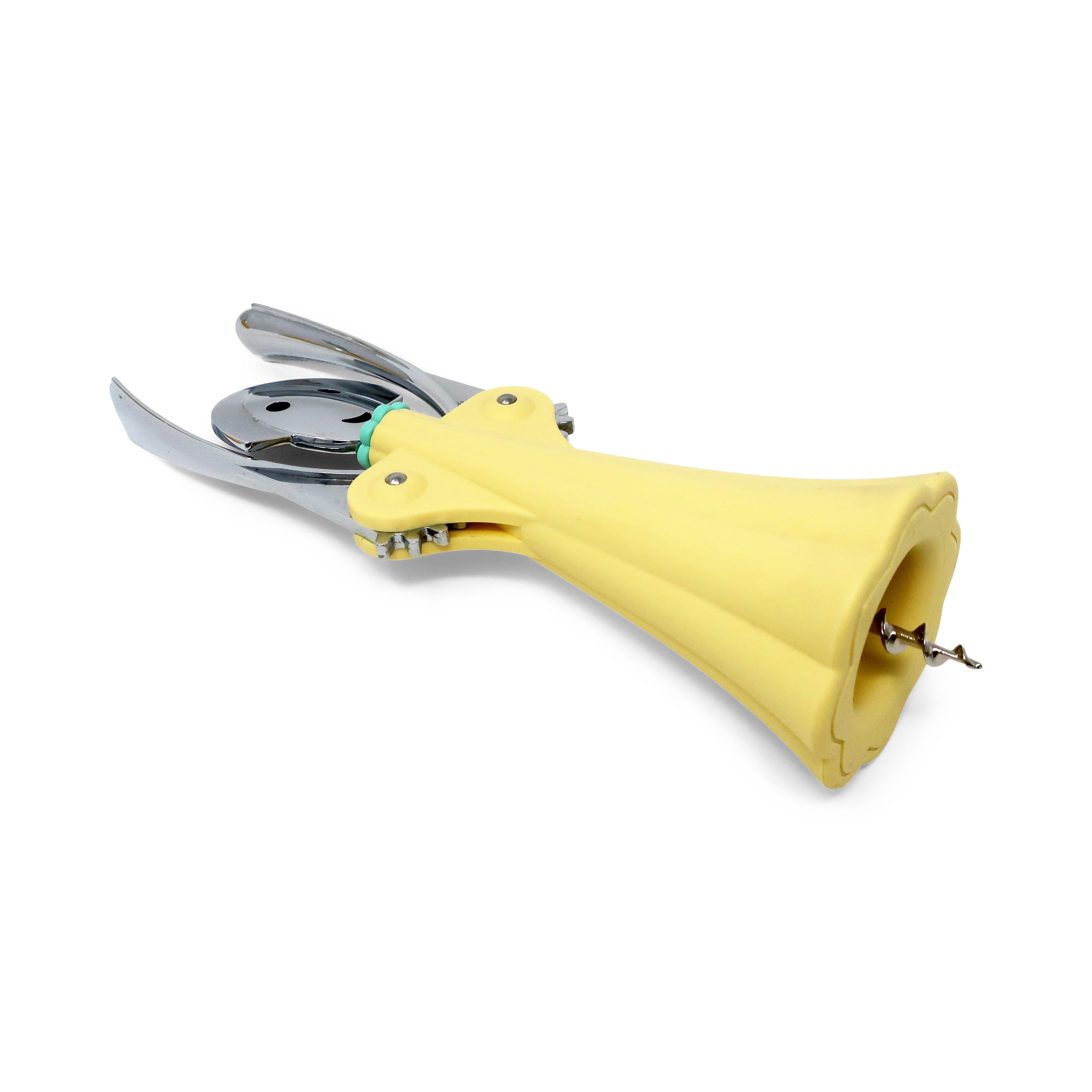 Yellow Anna G Corkscrew and Timer by Alessandro Mendini for Alessi In Good Condition For Sale In Brooklyn, NY
