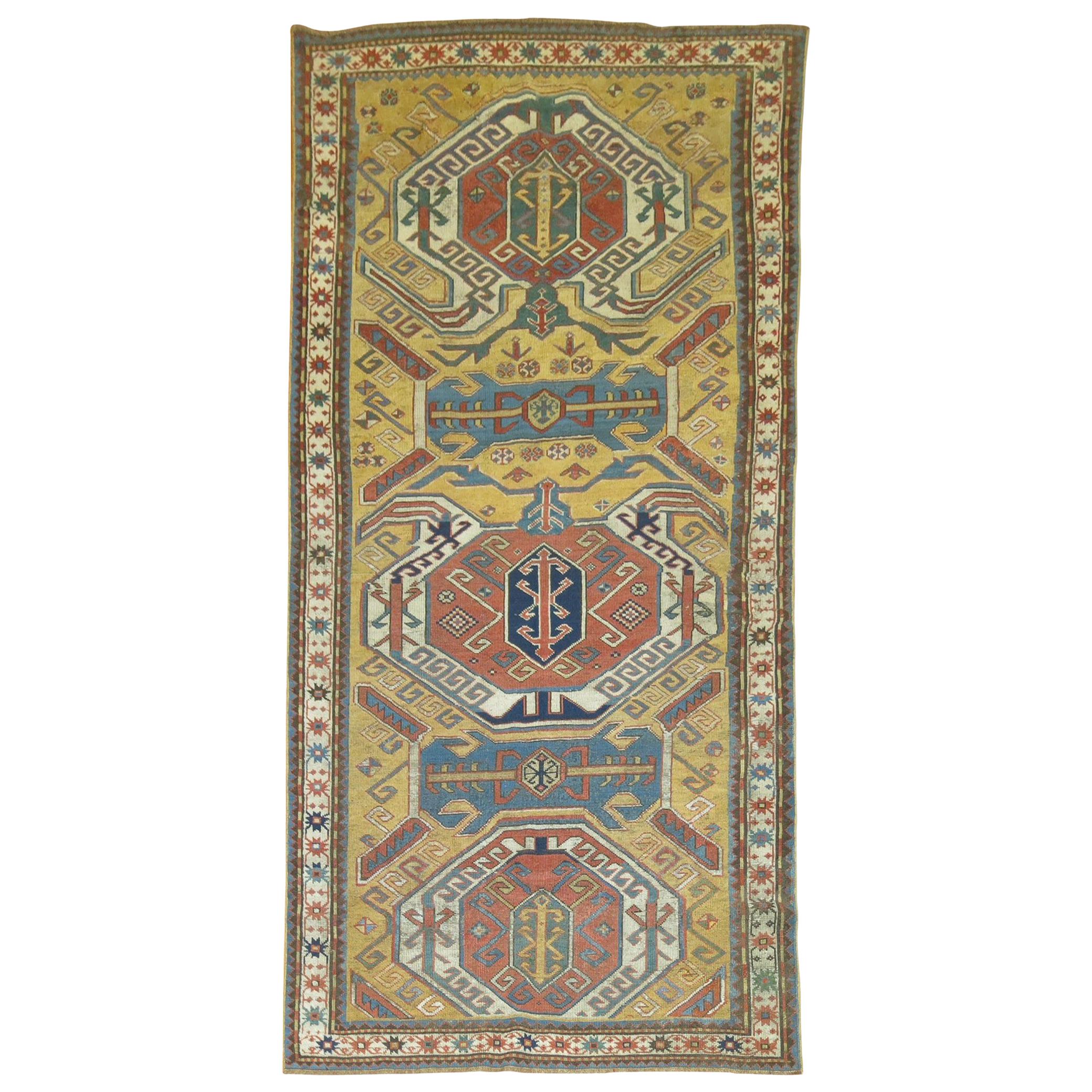 Yellow Antique Kazak Rug