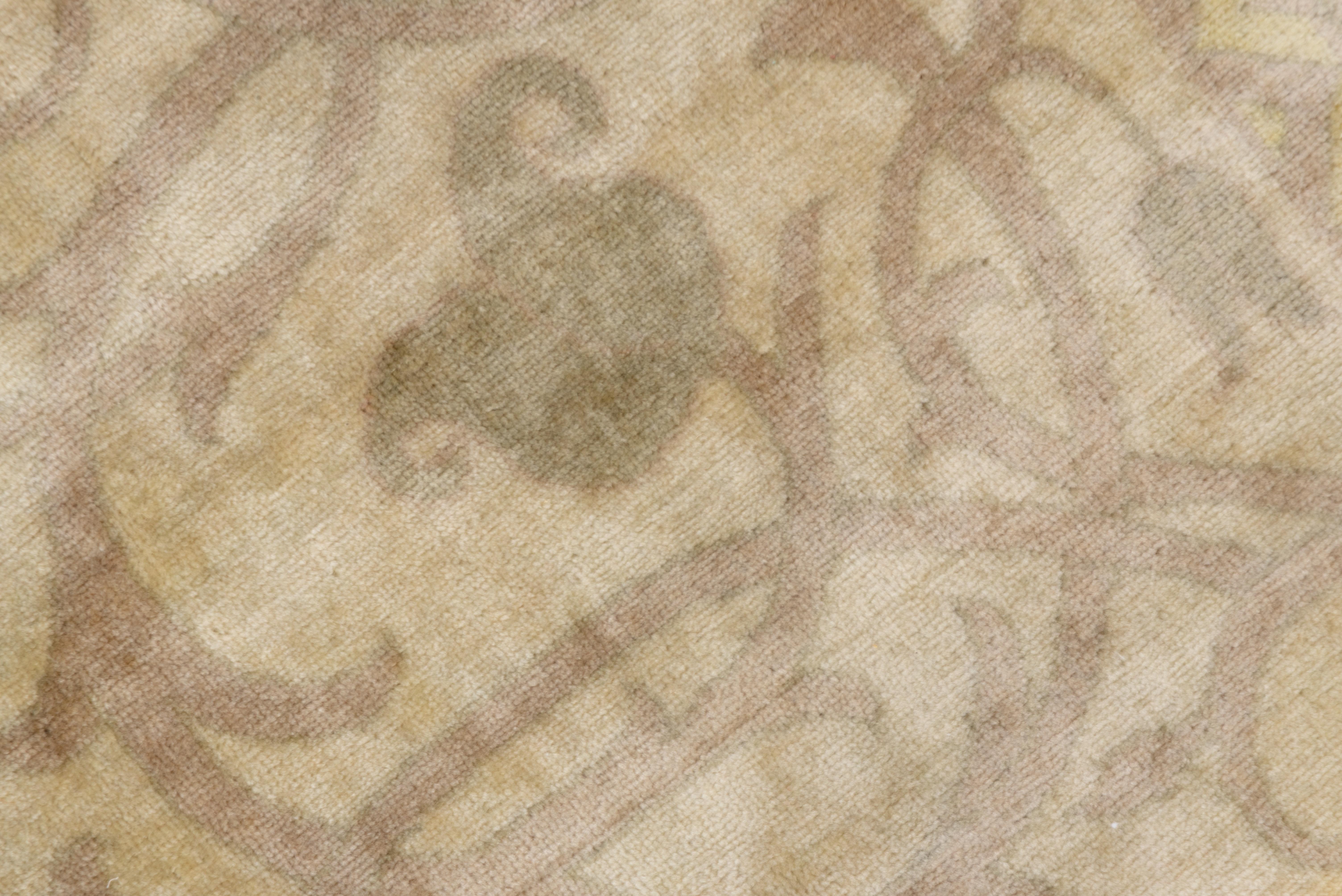 Yellow Antique Turkish Sivas Rug, Allover Field, Soft Tones, Yellow Palette In Good Condition For Sale In New York, NY