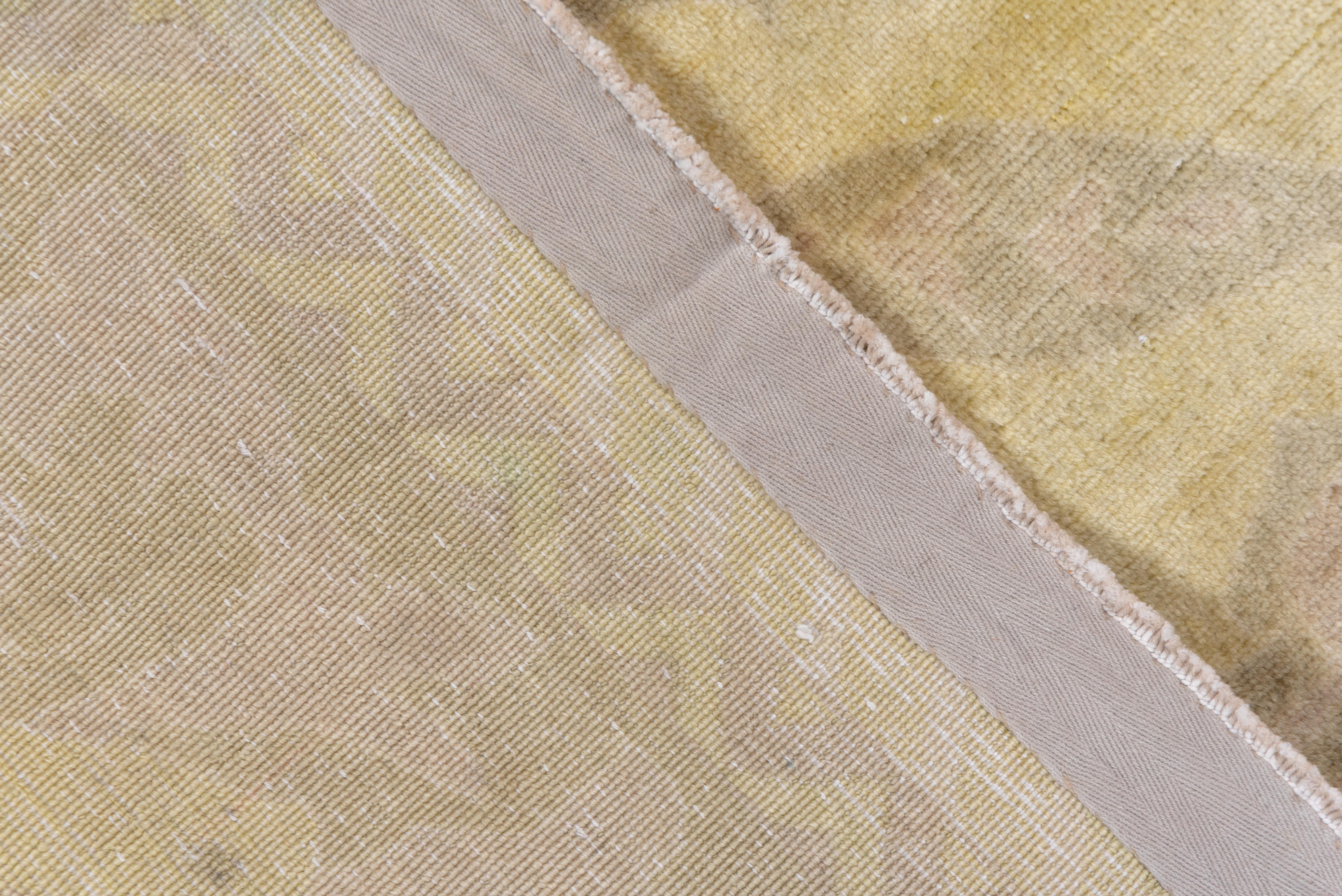 Wool Yellow Antique Turkish Sivas Rug, Allover Field, Soft Tones, Yellow Palette For Sale