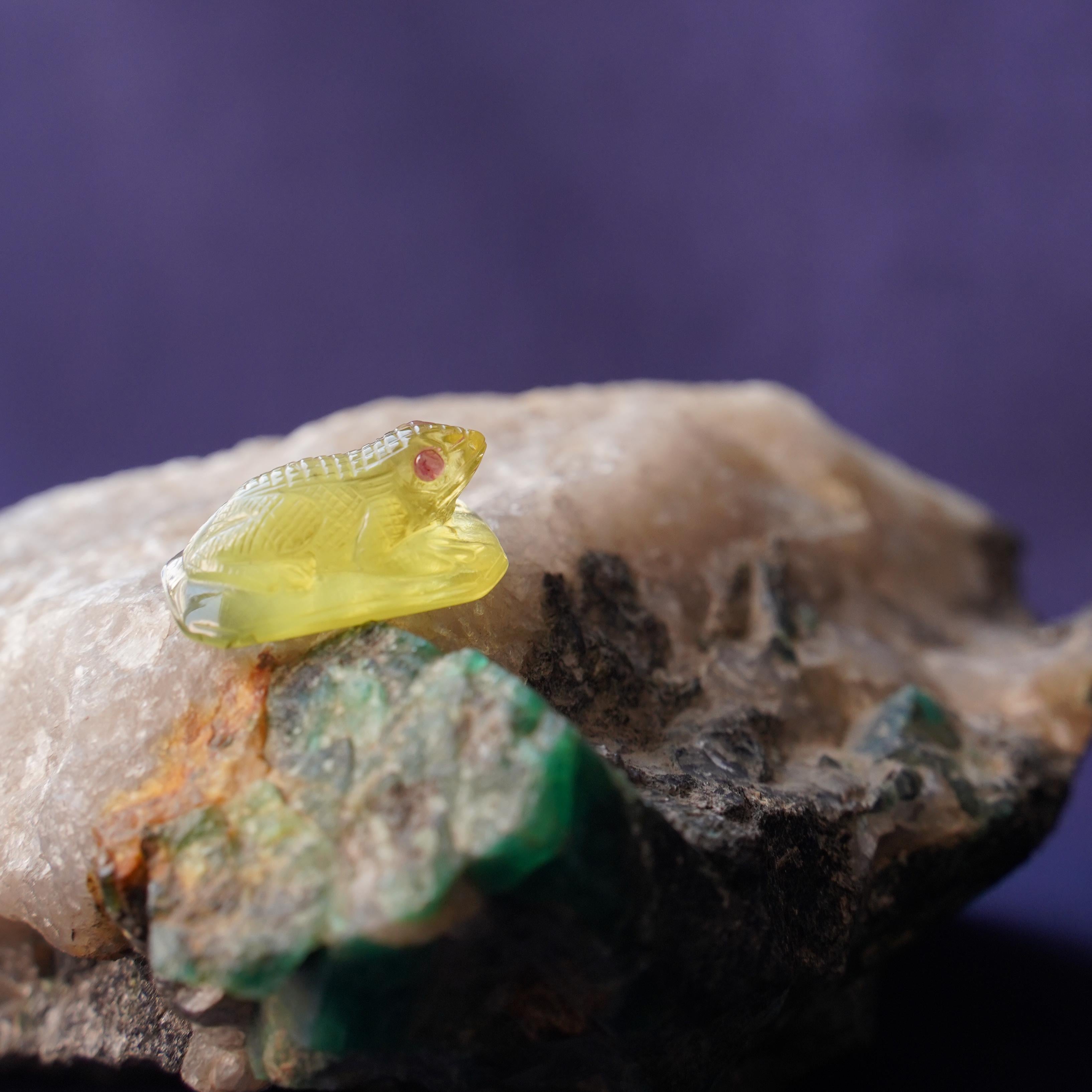 La deliziosa gemma Apatite presenta una rana intricata e intagliata che dona un tocco di stravaganza e bellezza naturale quando viene incastonata in un gioiello della tua collezione di gioielli. Scolpito nell'affascinante forma di una rana, questo