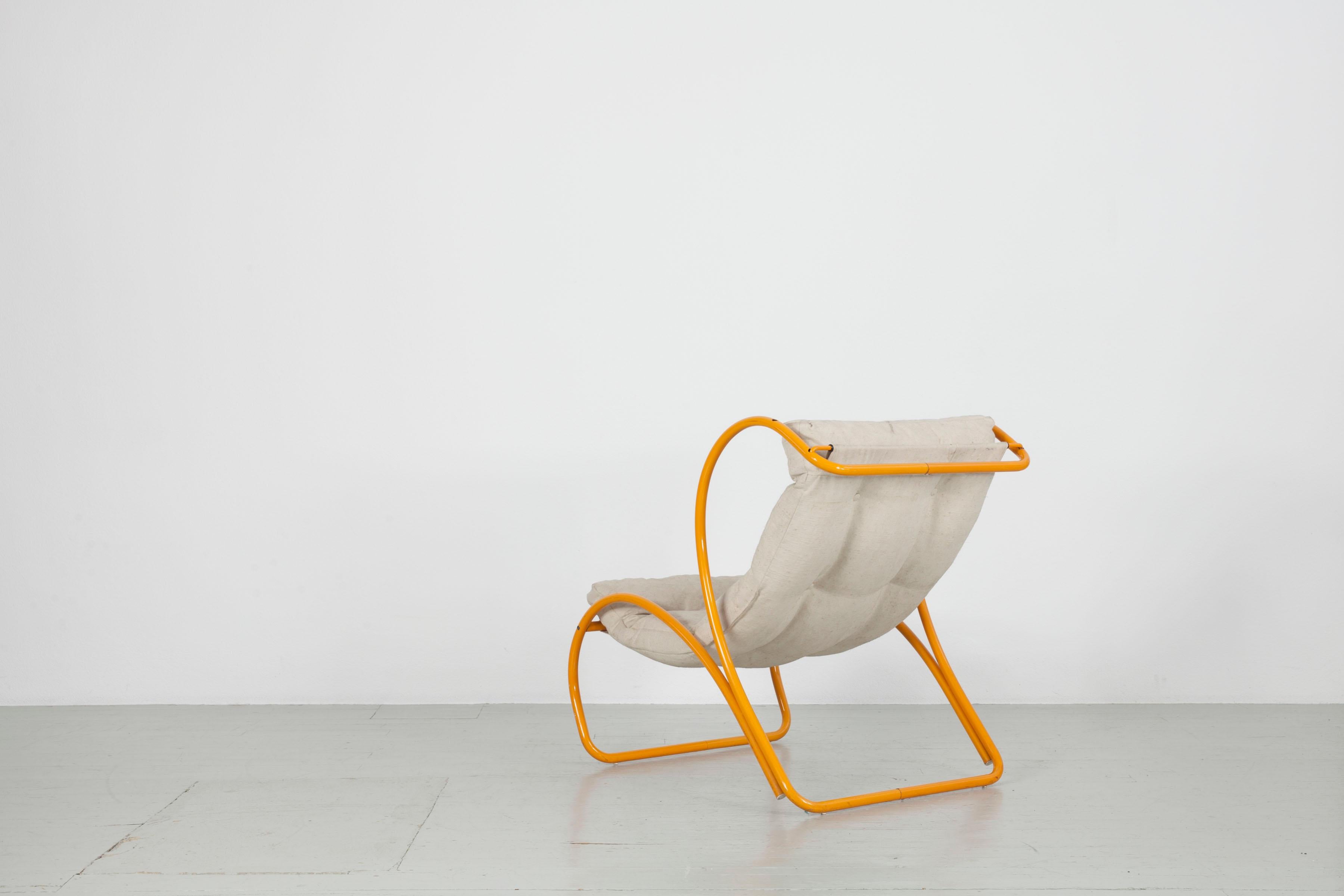 Yellow Armchair in the Manner of Gae Aulenti, Italy, 1960s In Fair Condition For Sale In Wolfurt, AT