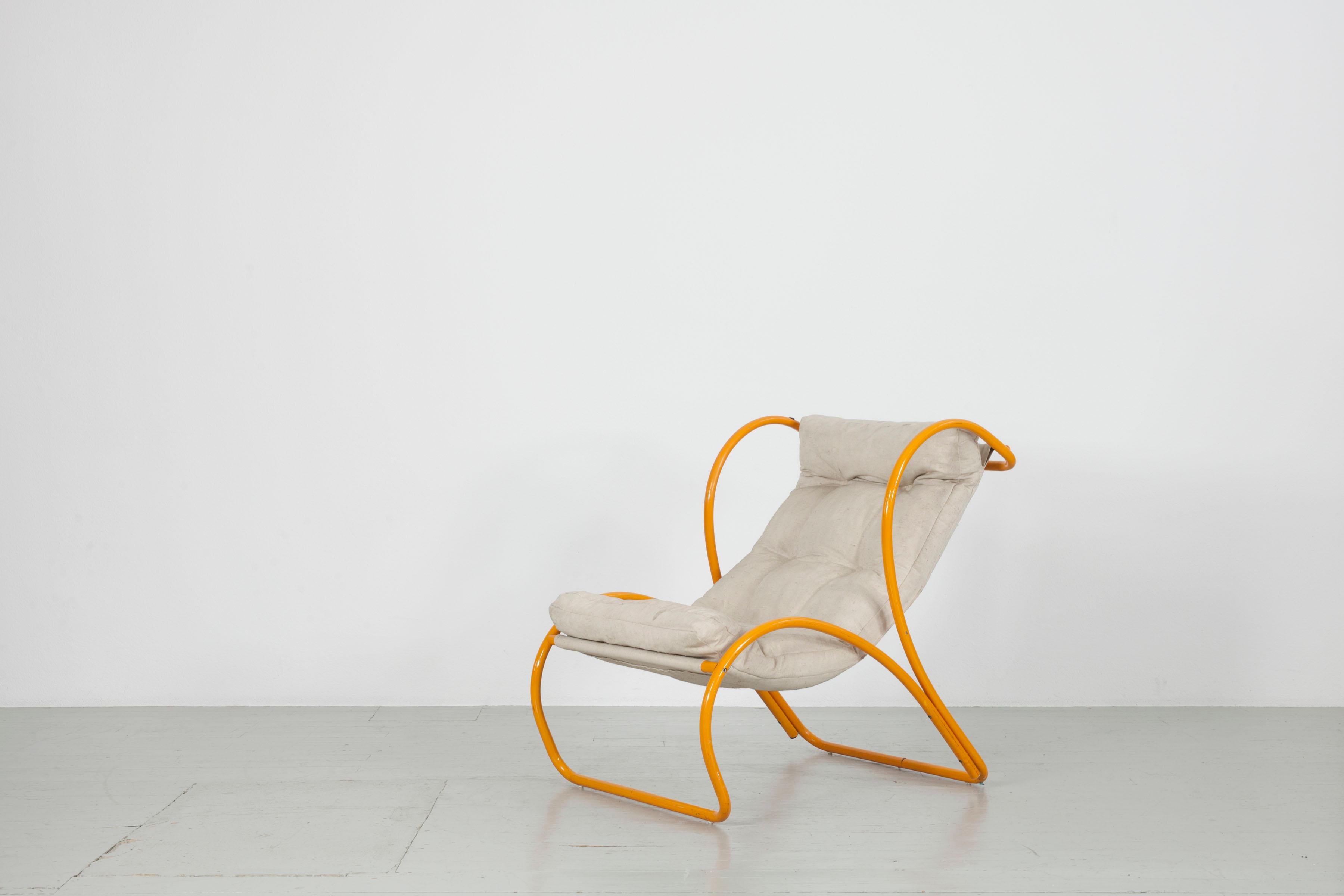 Gelber Sessel in der Art von Gae Aulenti, Italien, 1960er Jahre im Angebot 1