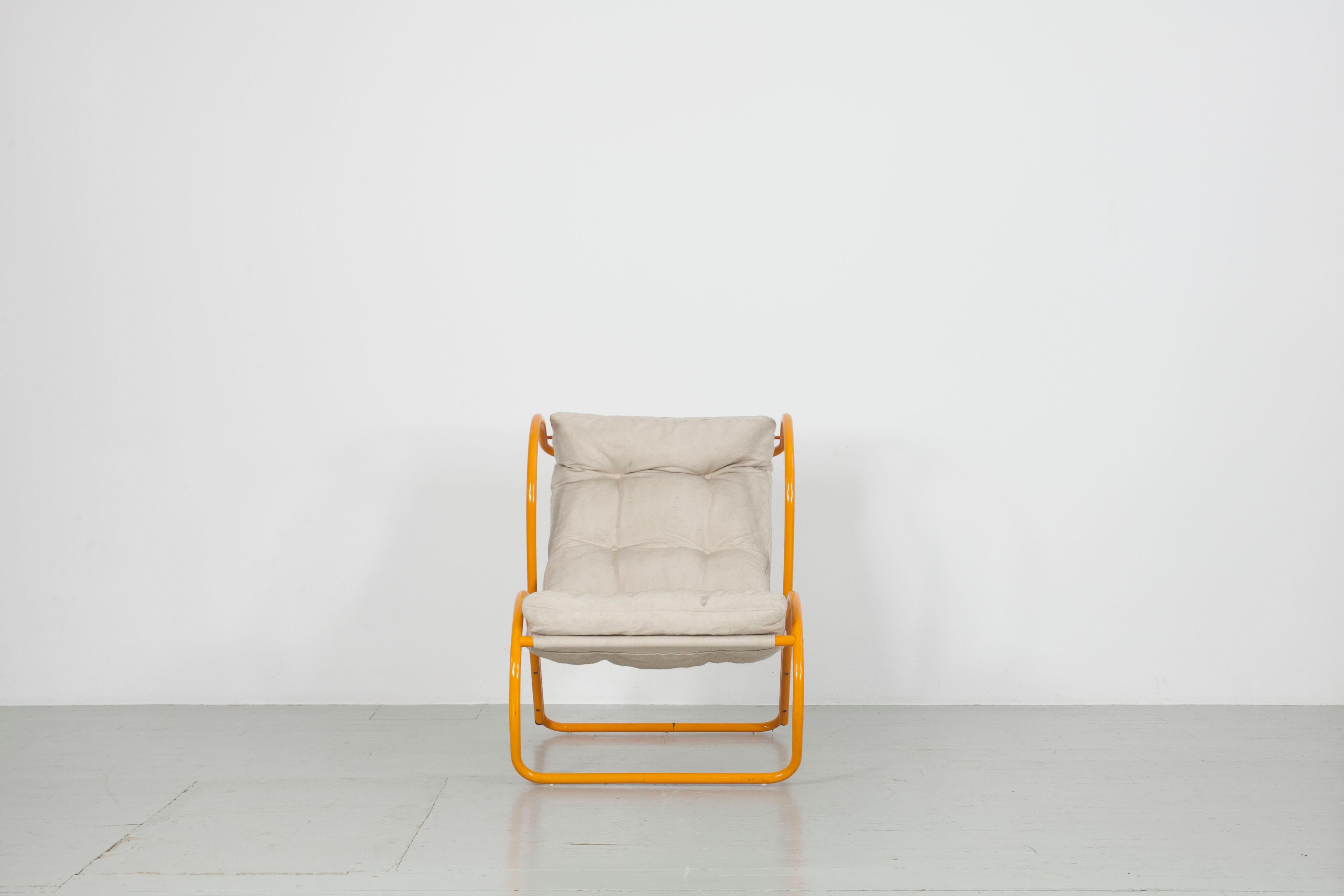 Gelber Sessel in der Art von Gae Aulenti, Italien, 1960er Jahre im Angebot 2
