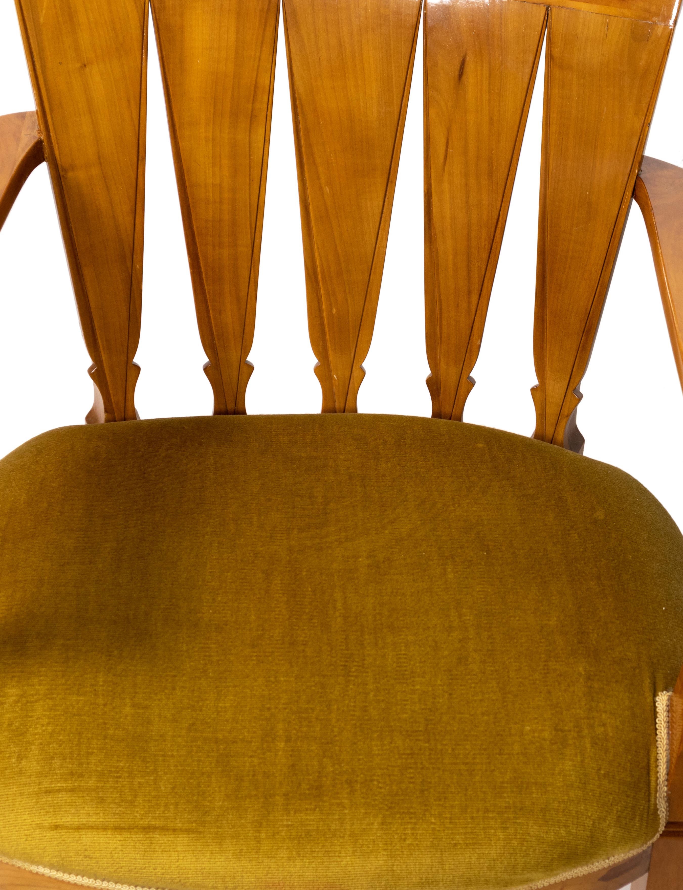 Yellow Art Deco Armchair, 20th Century For Sale 1