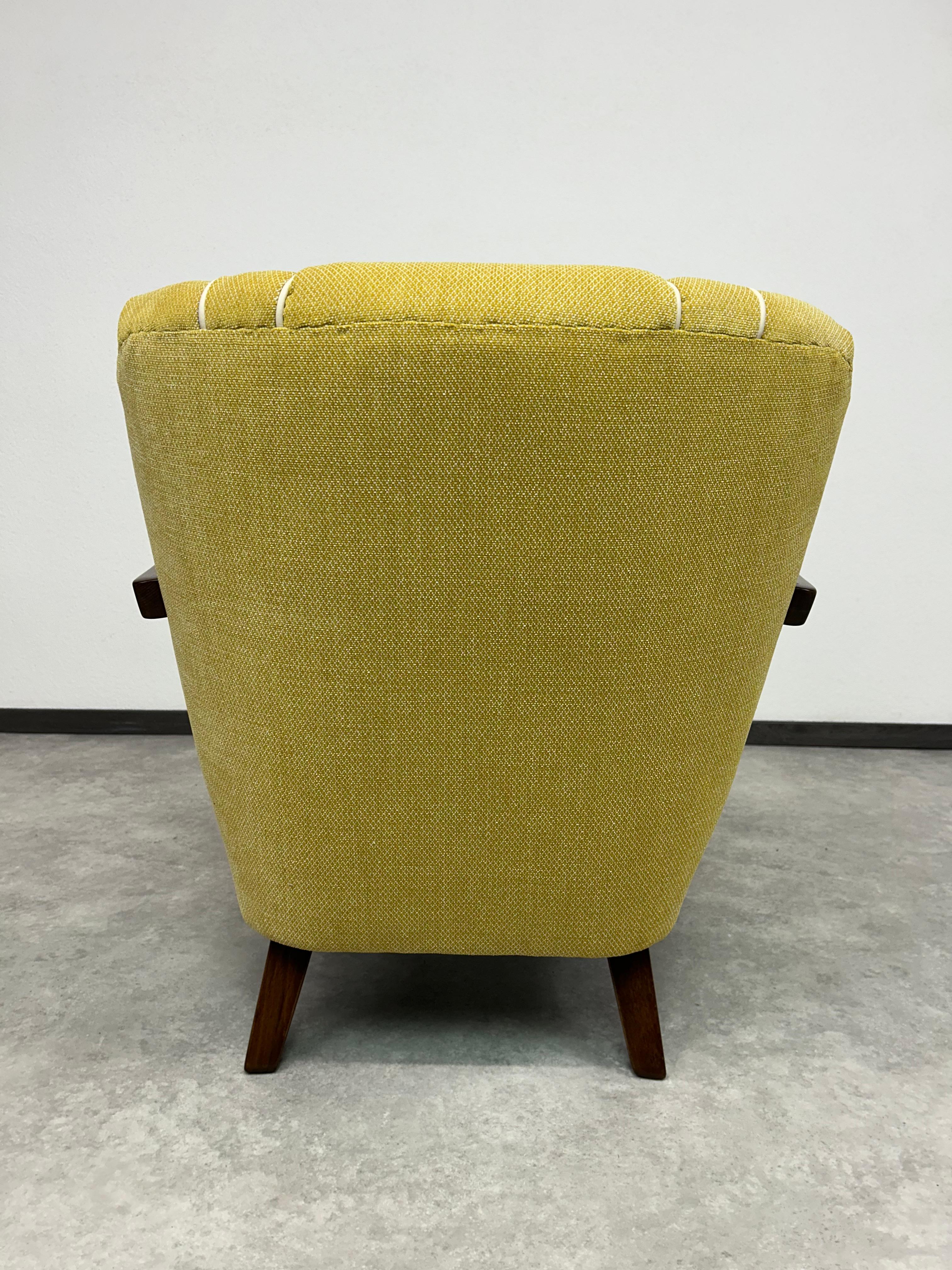 Yellow art deco club armchairs For Sale 5