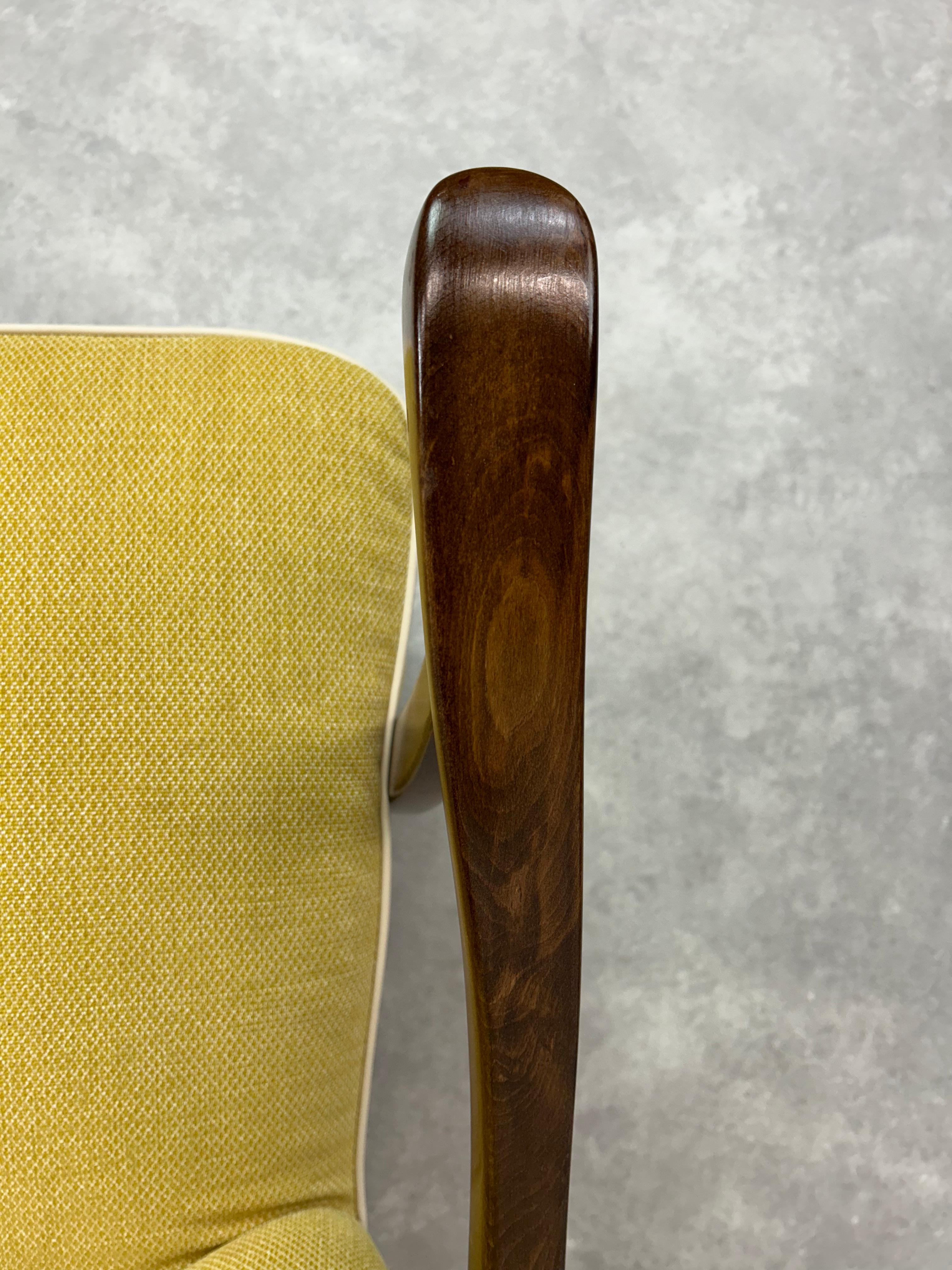 Yellow art deco club armchairs For Sale 1