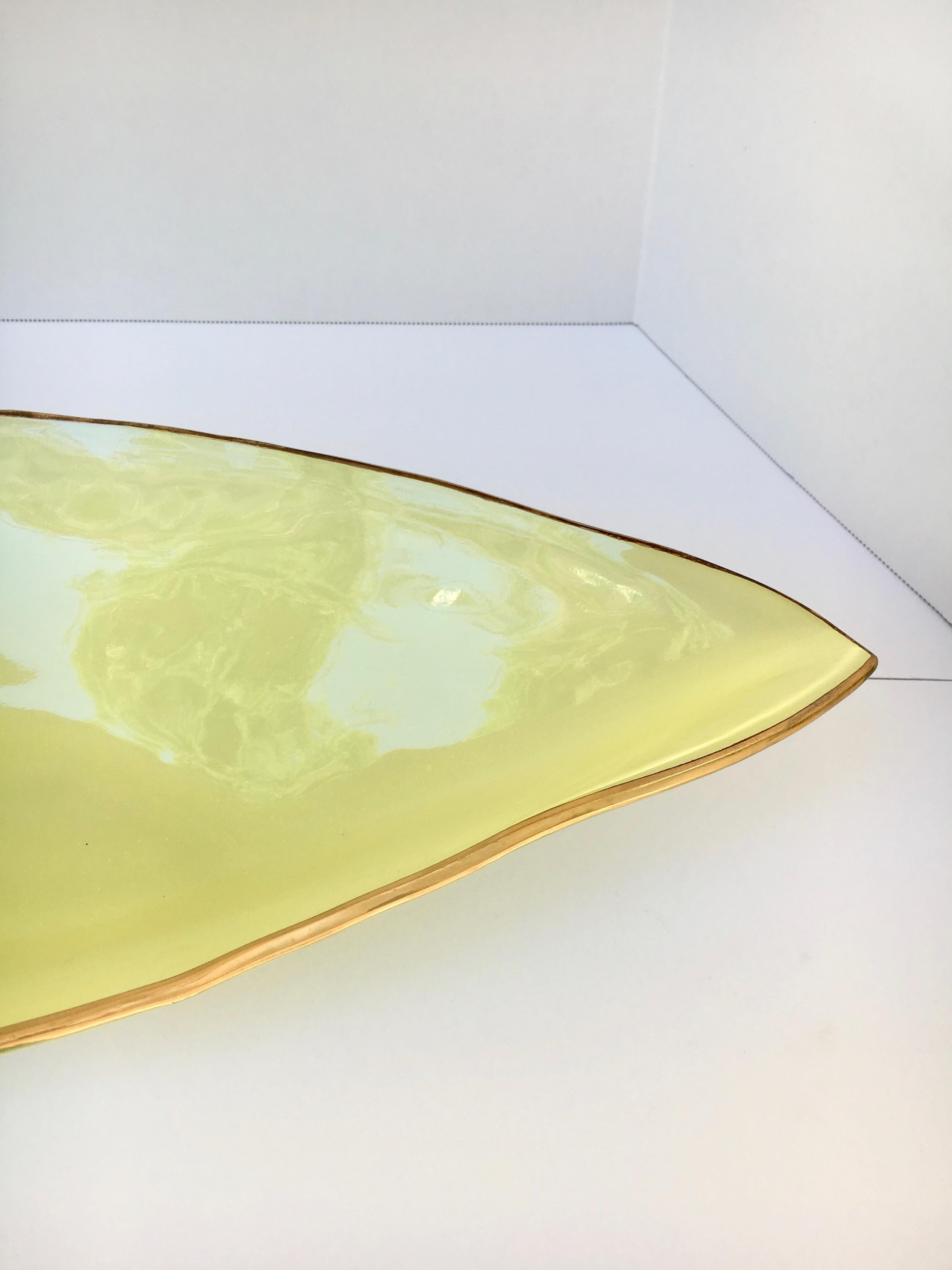 Modern Yellow Art Glass Bowl