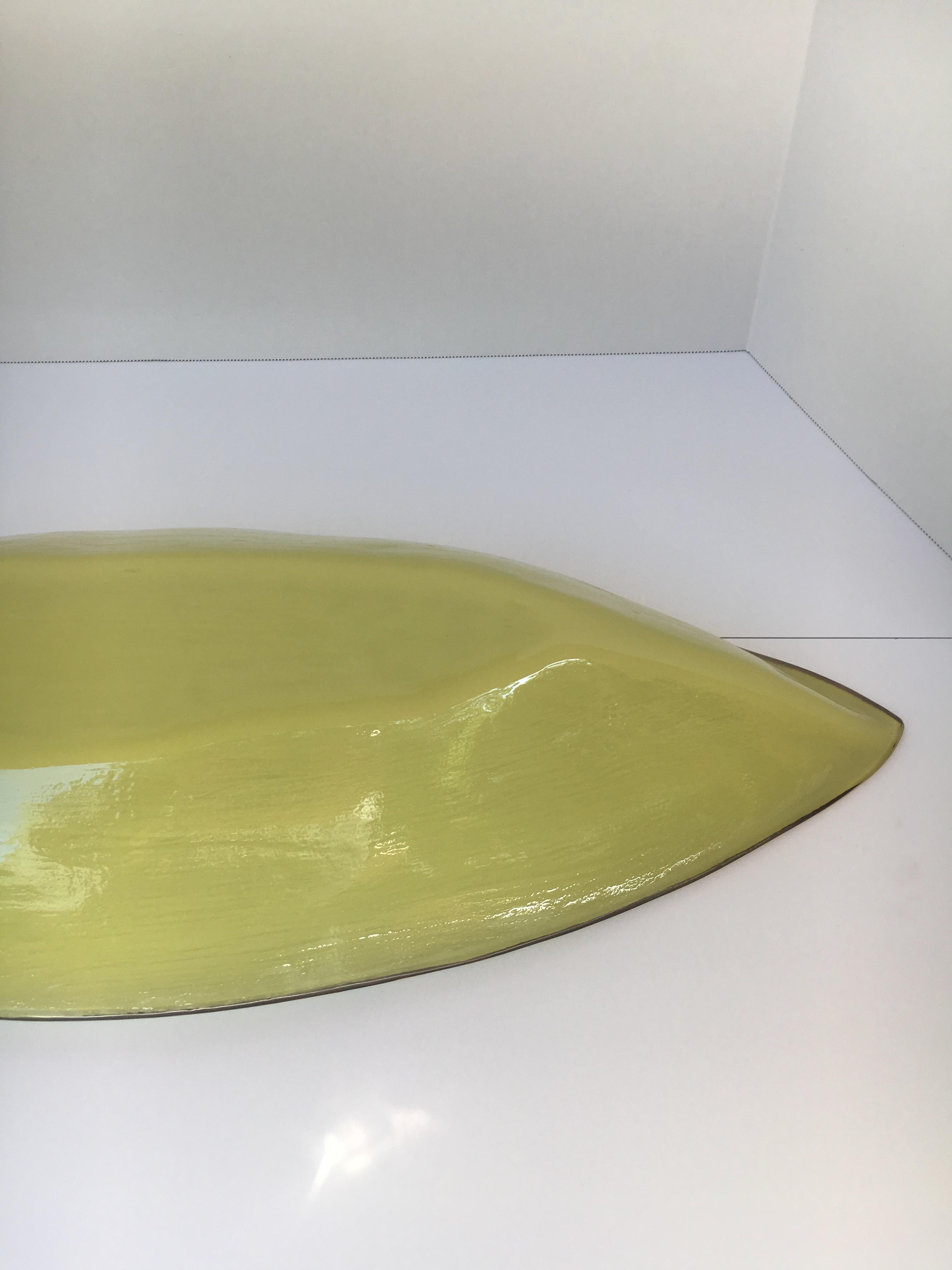 20th Century Yellow Art Glass Bowl