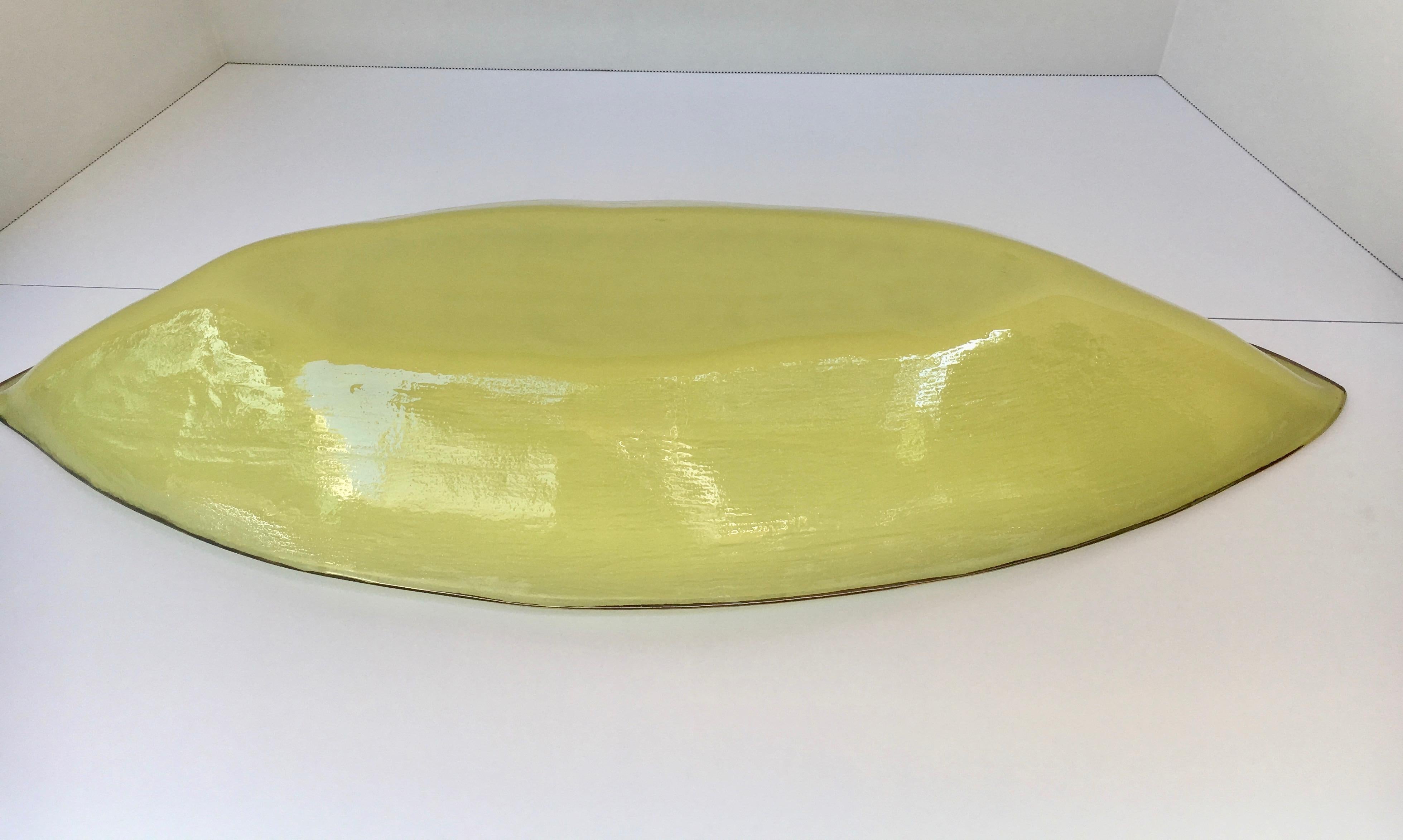 Yellow Art Glass Bowl 1