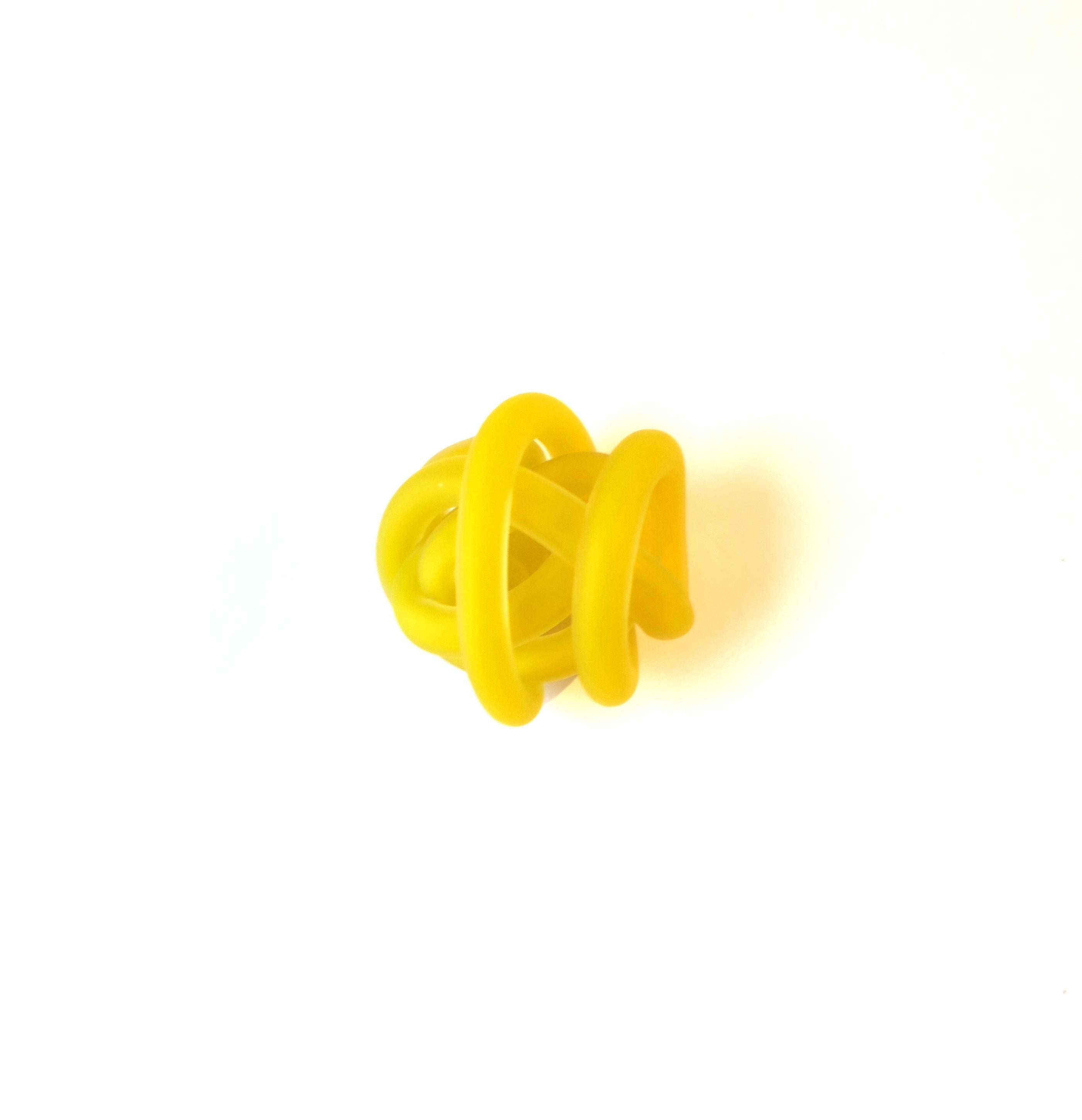 Yellow Art Glass Knot Sculpture Decorative Object 3