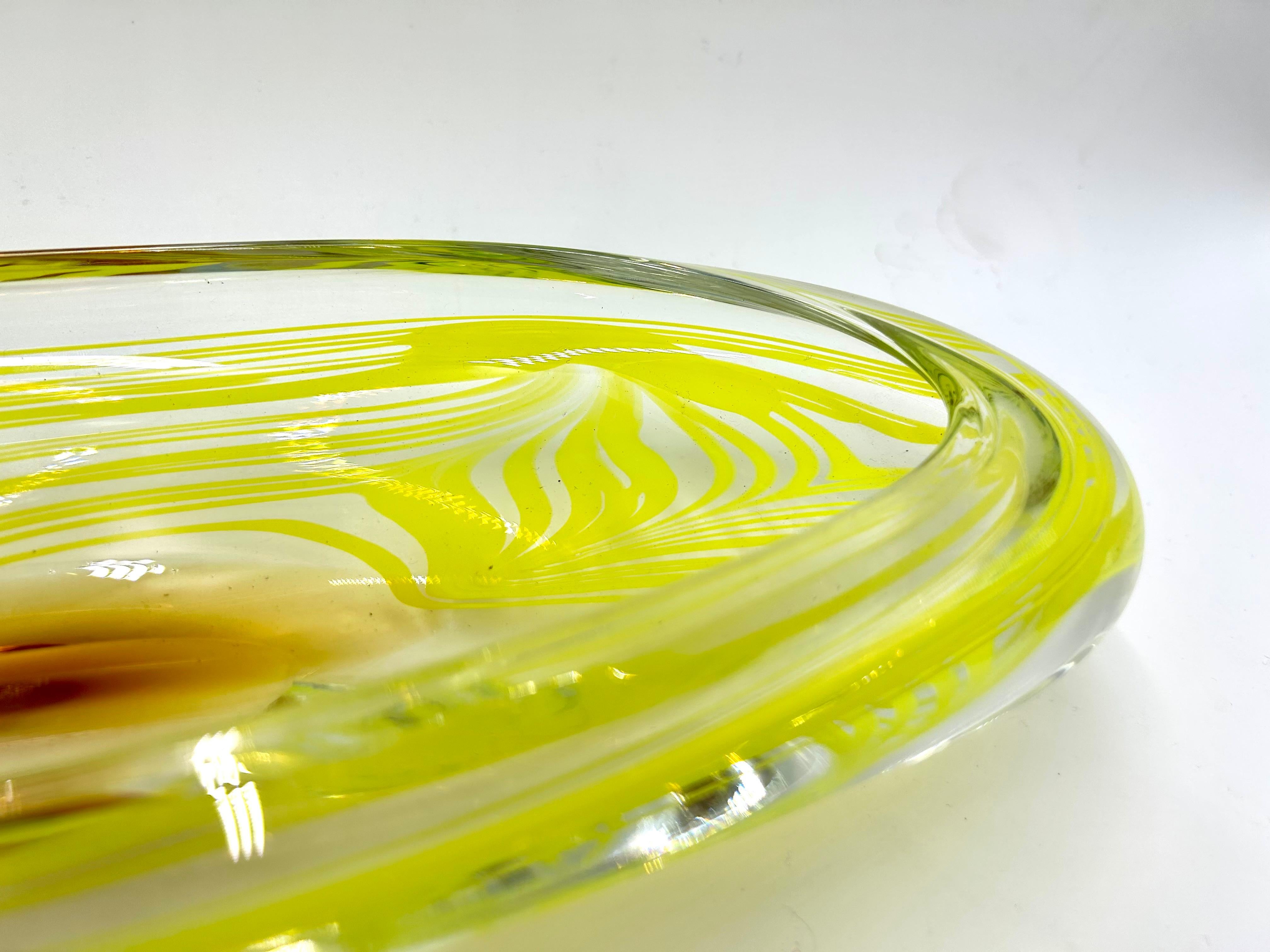 Set di vetro artistico giallo, design di Ivo Rozsypal, Crystalex, Cecoslovacchia, anni '60 in vendita 6