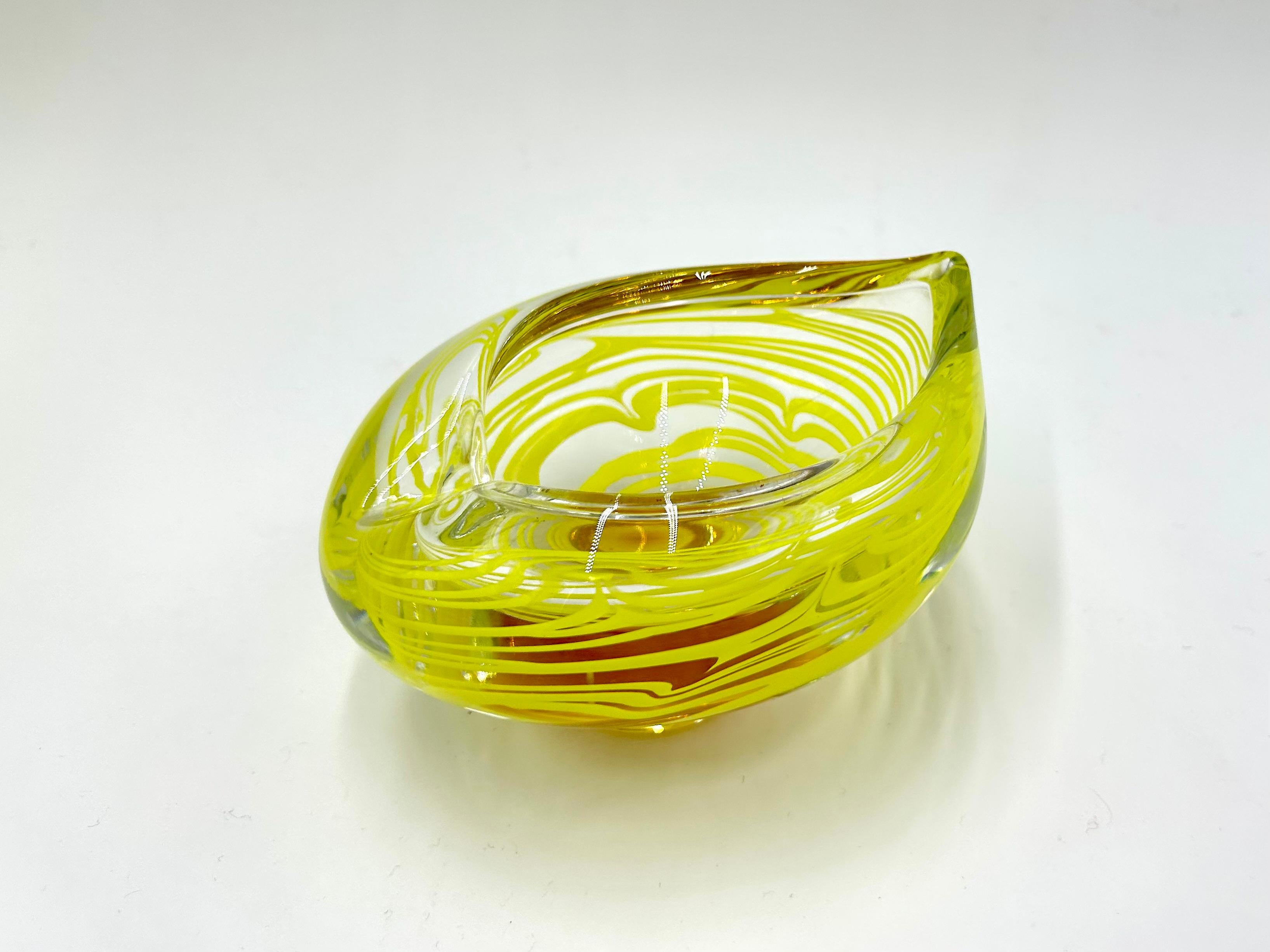 Yellow Art Glass Set, designed by Ivo Rozsypal, Crystalex, Czechoslovakia, 1960s For Sale 8