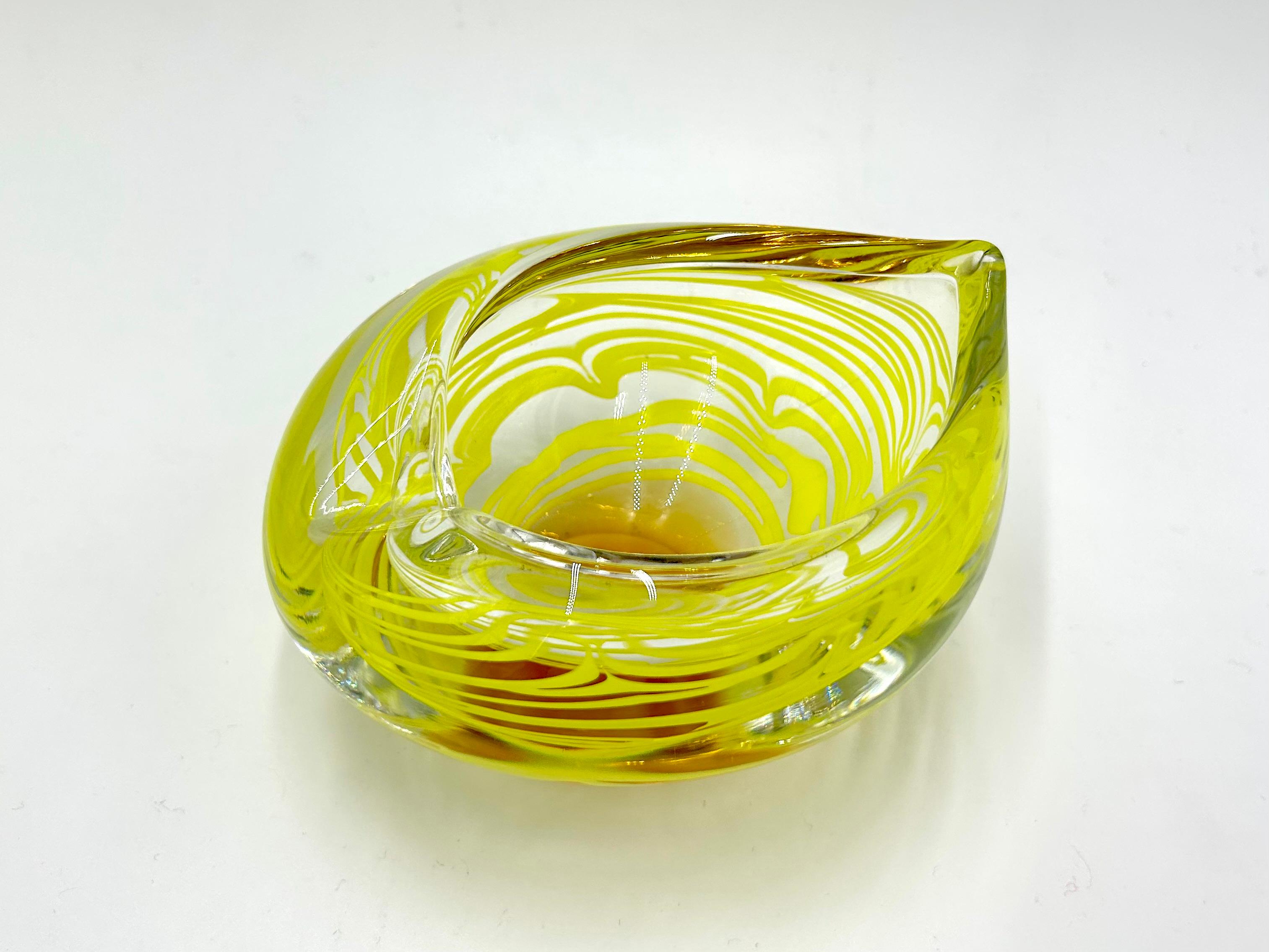 Yellow Art Glass Set, designed by Ivo Rozsypal, Crystalex, Czechoslovakia, 1960s For Sale 9