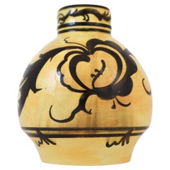 Yellow Art Nouveau Porcelain Vase - Nittsjö 1917 Sweden