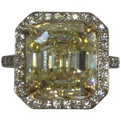 Yellow Asscher Cut Diamond Cocktail Ring