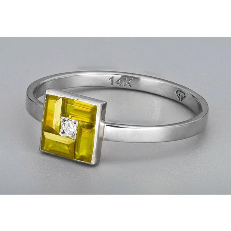 Yellow Baguette 14k Gold Ring 3