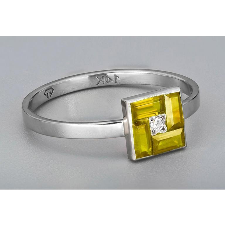 Yellow Baguette 14k Gold Ring 4