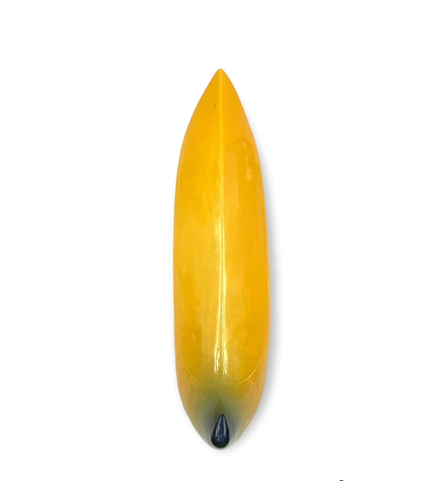 Yellow Banana Ceramic Sculpture, Zanolli Nove Italy, circa 1970 For Sale 1