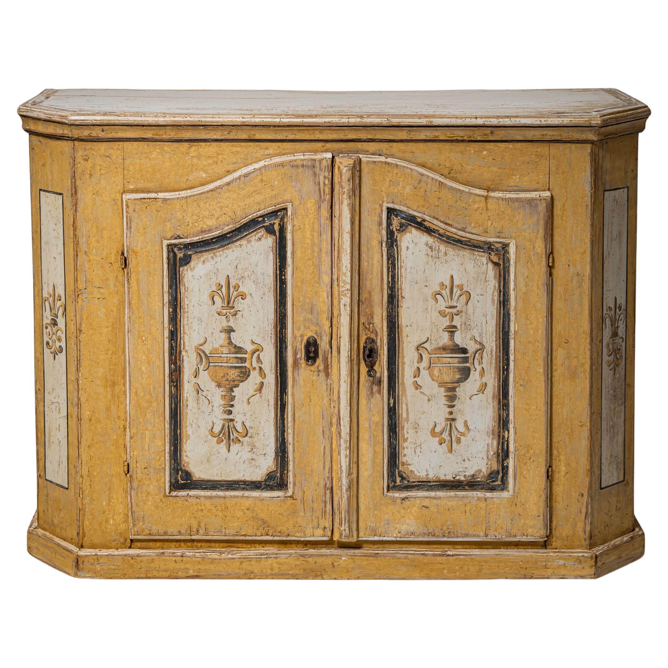 Gelbes Barock-Sideboard, 18. Jahrhundert