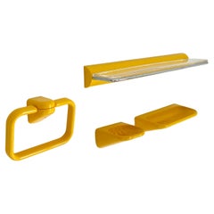 Yellow Bathroom Set by Makio Hasuike for Gedy, 1970s