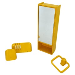 Vintage Yellow Bathroom Set with Medicine Cabinet by Olaf Von Bohr for Gedy, 1970s
