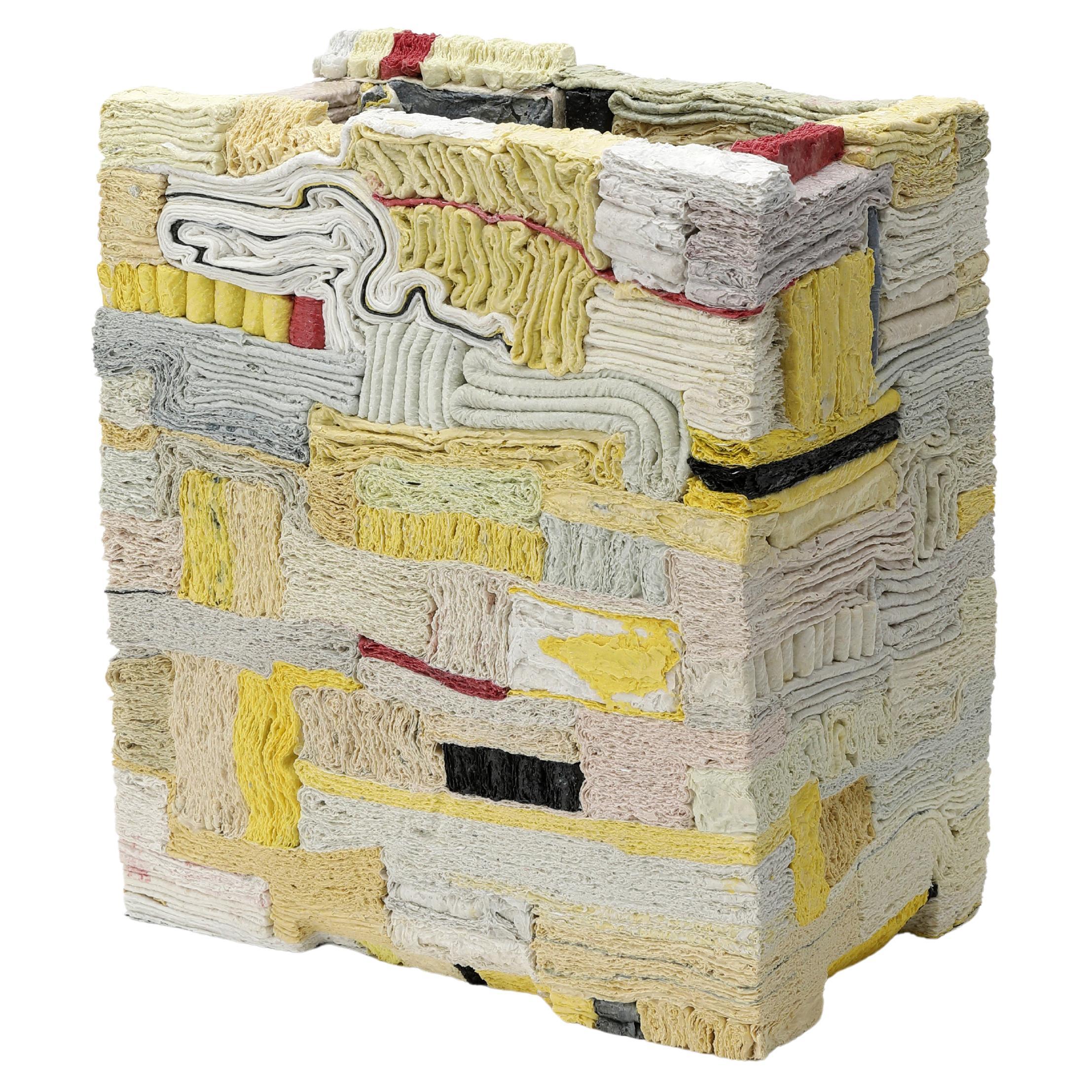 Yellow, Beige, and Red Layered Sculpture, Jongjin Park For Sale