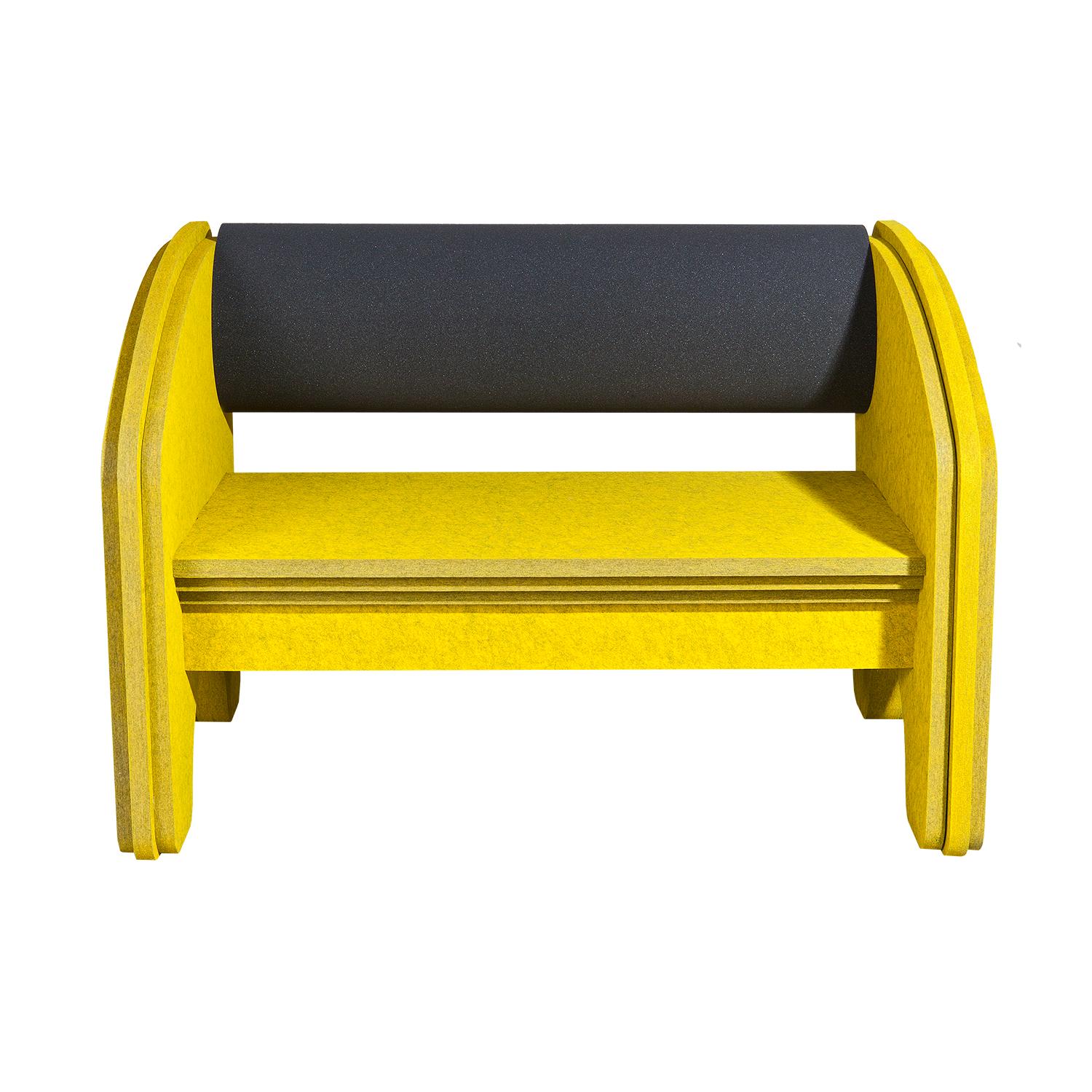 21st Century European yellow big Dumbo sound absorbing armchair by Marie Aigner.

This sound absorbing colored armchair has also an acoustical effectiveness and hereby melts 2 functions with design. The elemental parts are cutout of highly