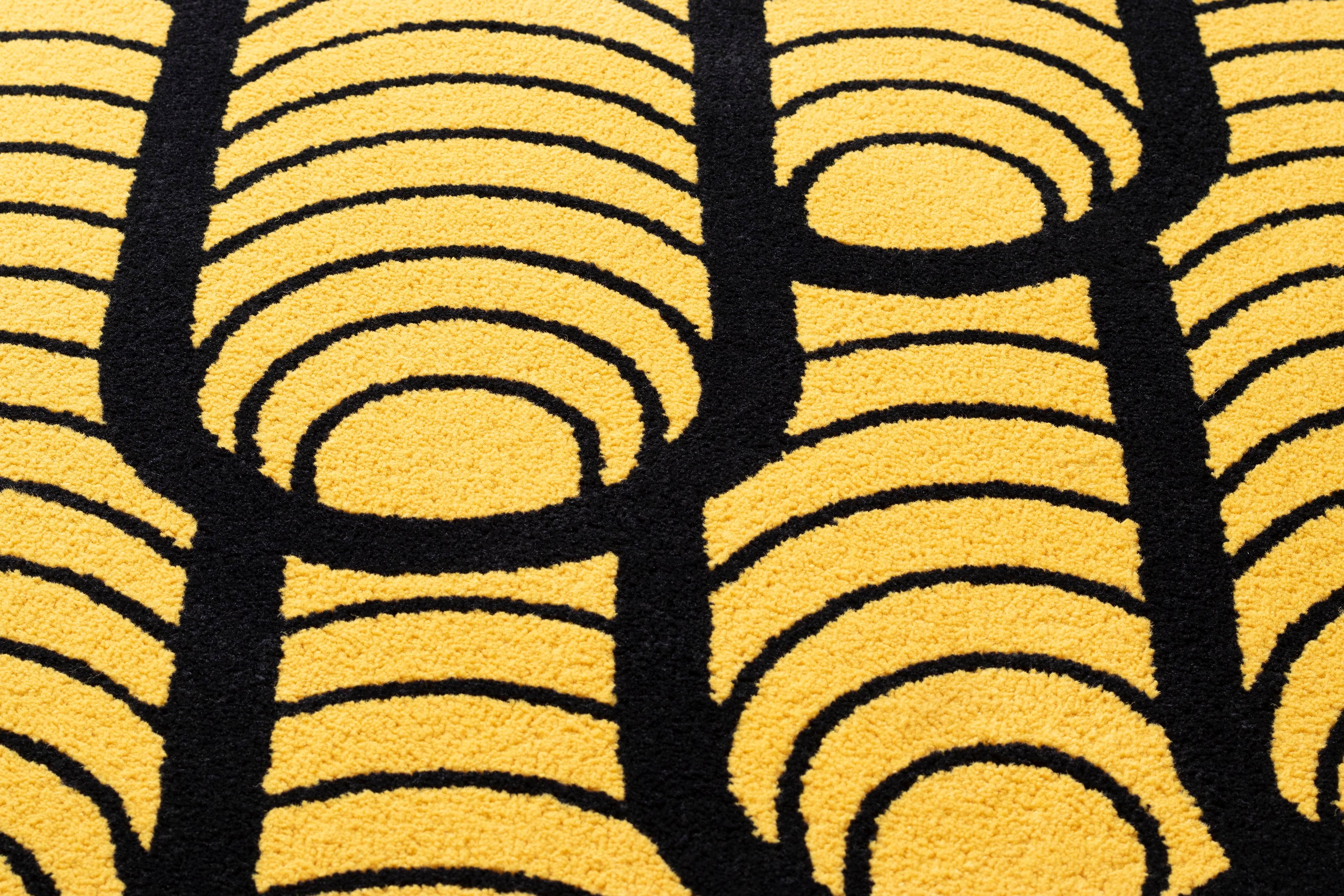 Yellow & Black Buildings Rug from Graffiti Collection by Paulo Kobylka For Sale 4