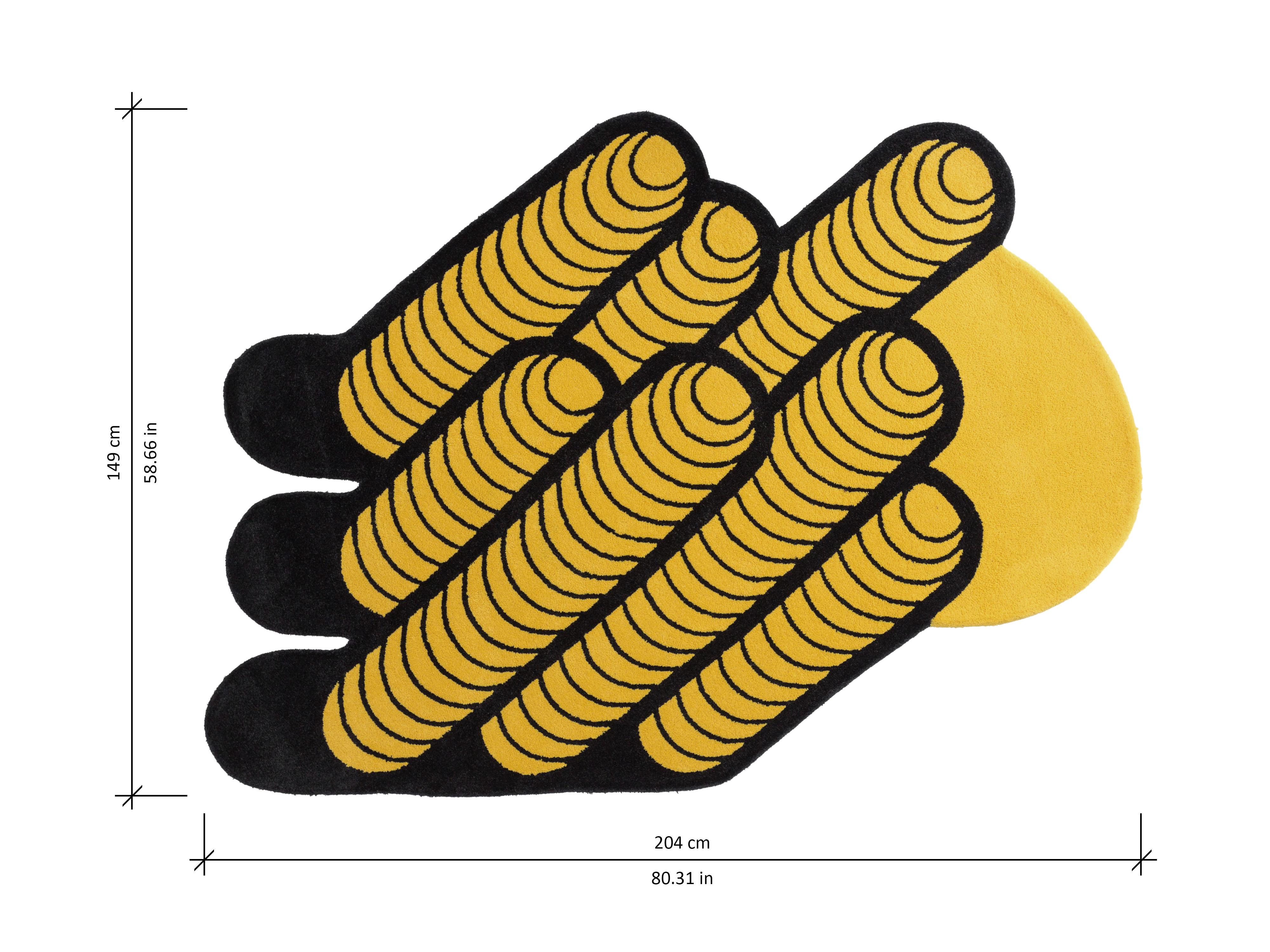 Yellow & Black Buildings Rug from Graffiti Collection by Paulo Kobylka For Sale 8