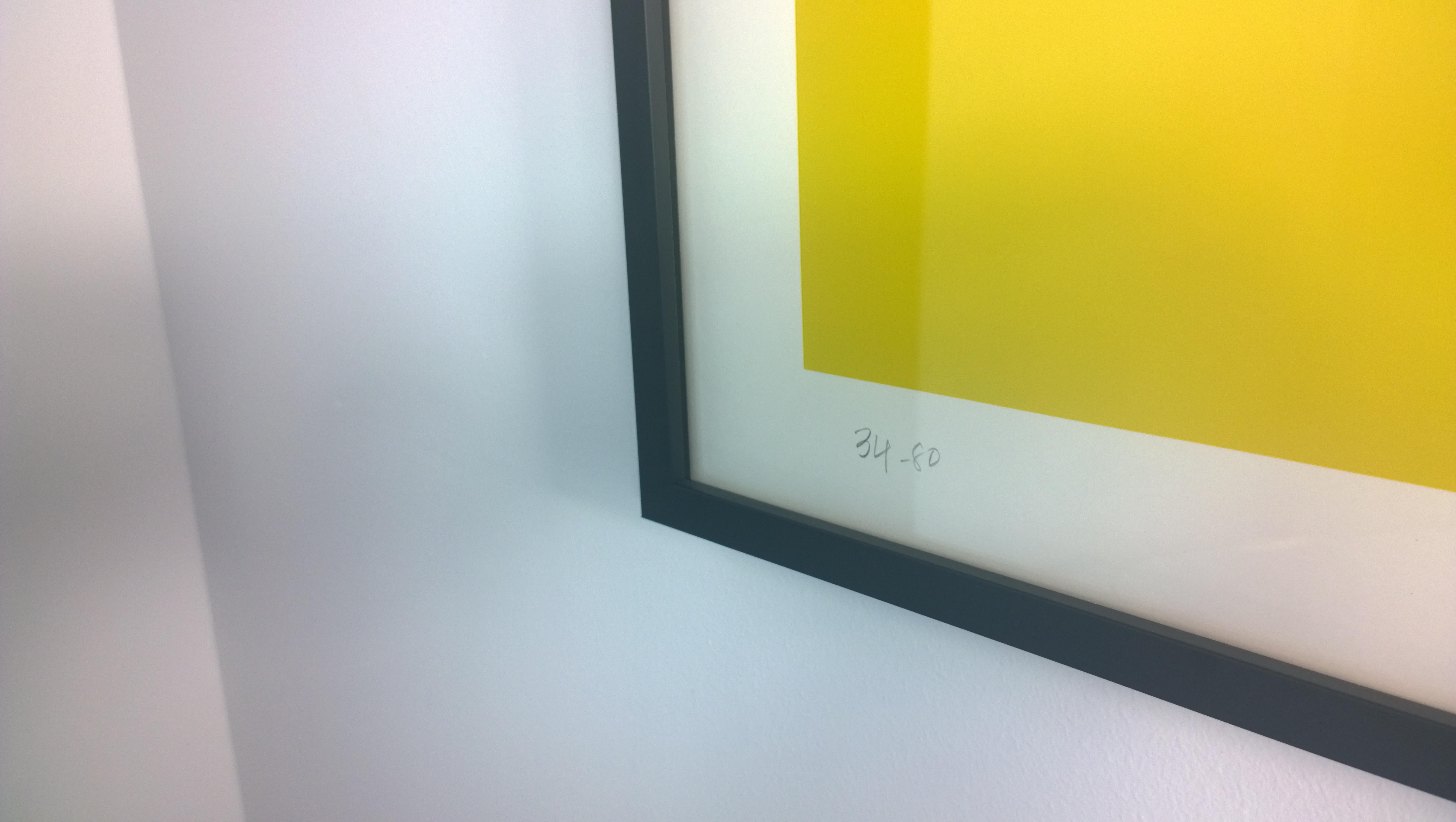 Yellow, Black, Gray Abstract Lenk Signed Numbered Screenprint Untitled II, 1977 For Sale 6