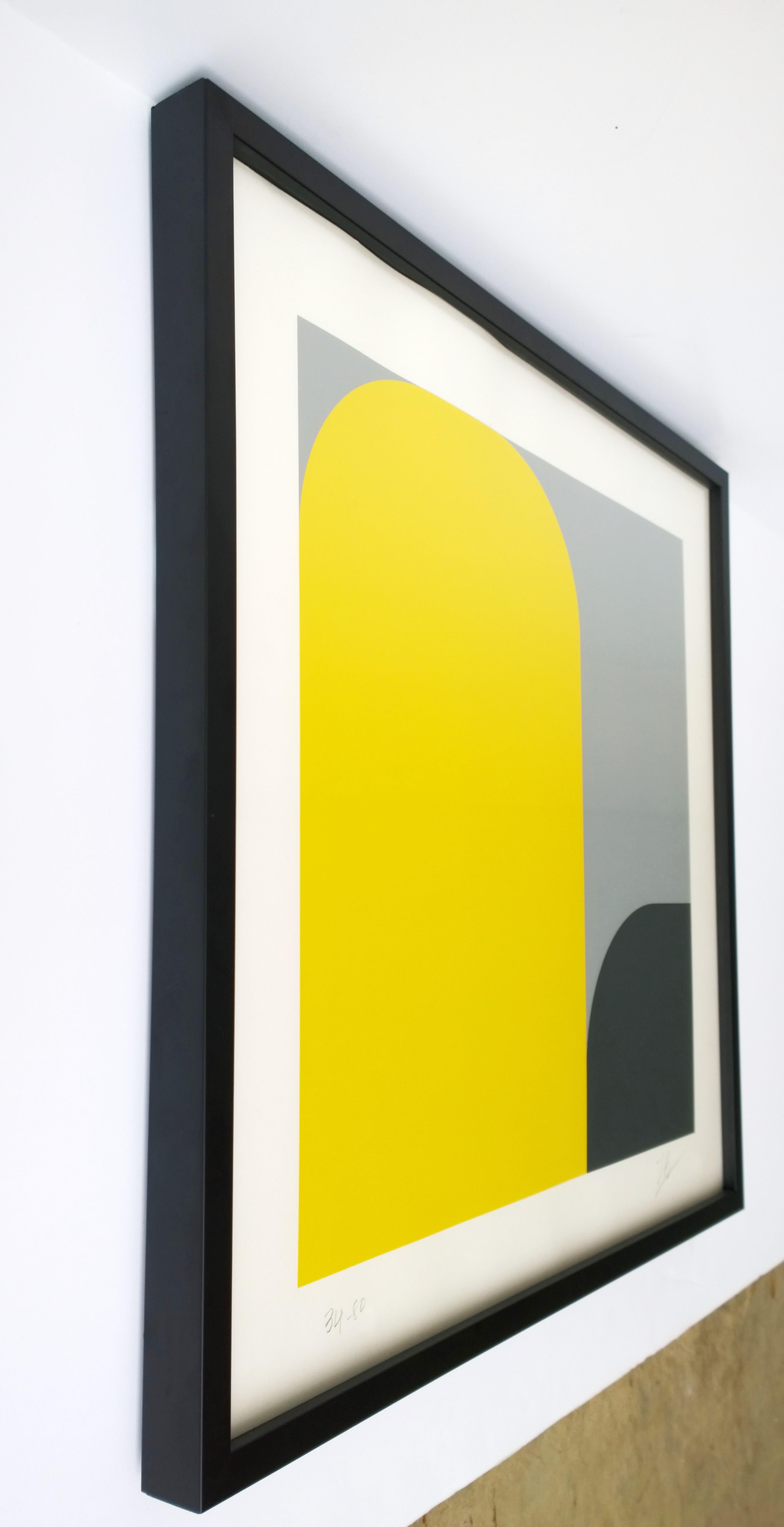 Yellow, Black, Gray Abstract Lenk Signed Numbered Screenprint Untitled II, 1977 For Sale 10