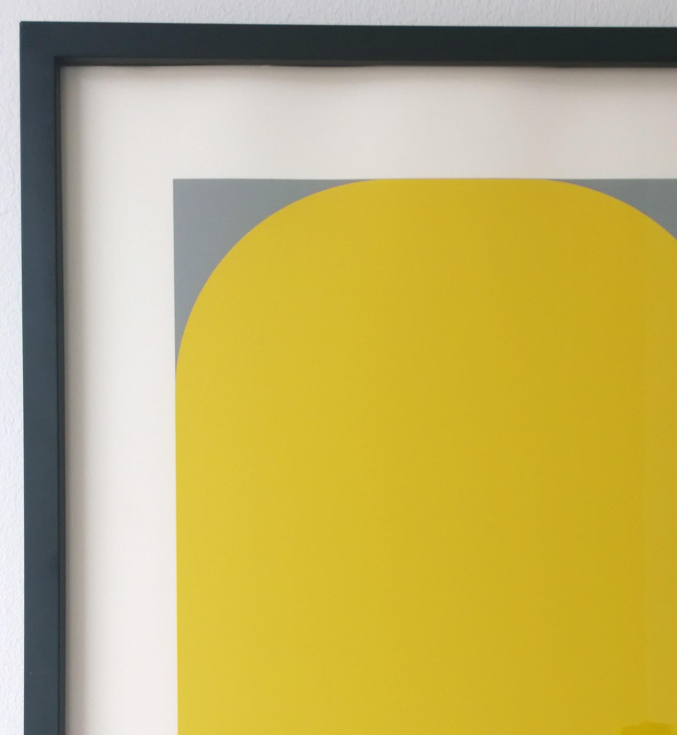 Offered is a framed Mid-Century Modern abstract screen print by Kaspar Thomas Lenk, 
