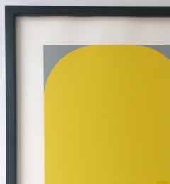 Yellow, Black, Gray Abstract Lenk Signed Numbered Screenprint Untitled II, 1977