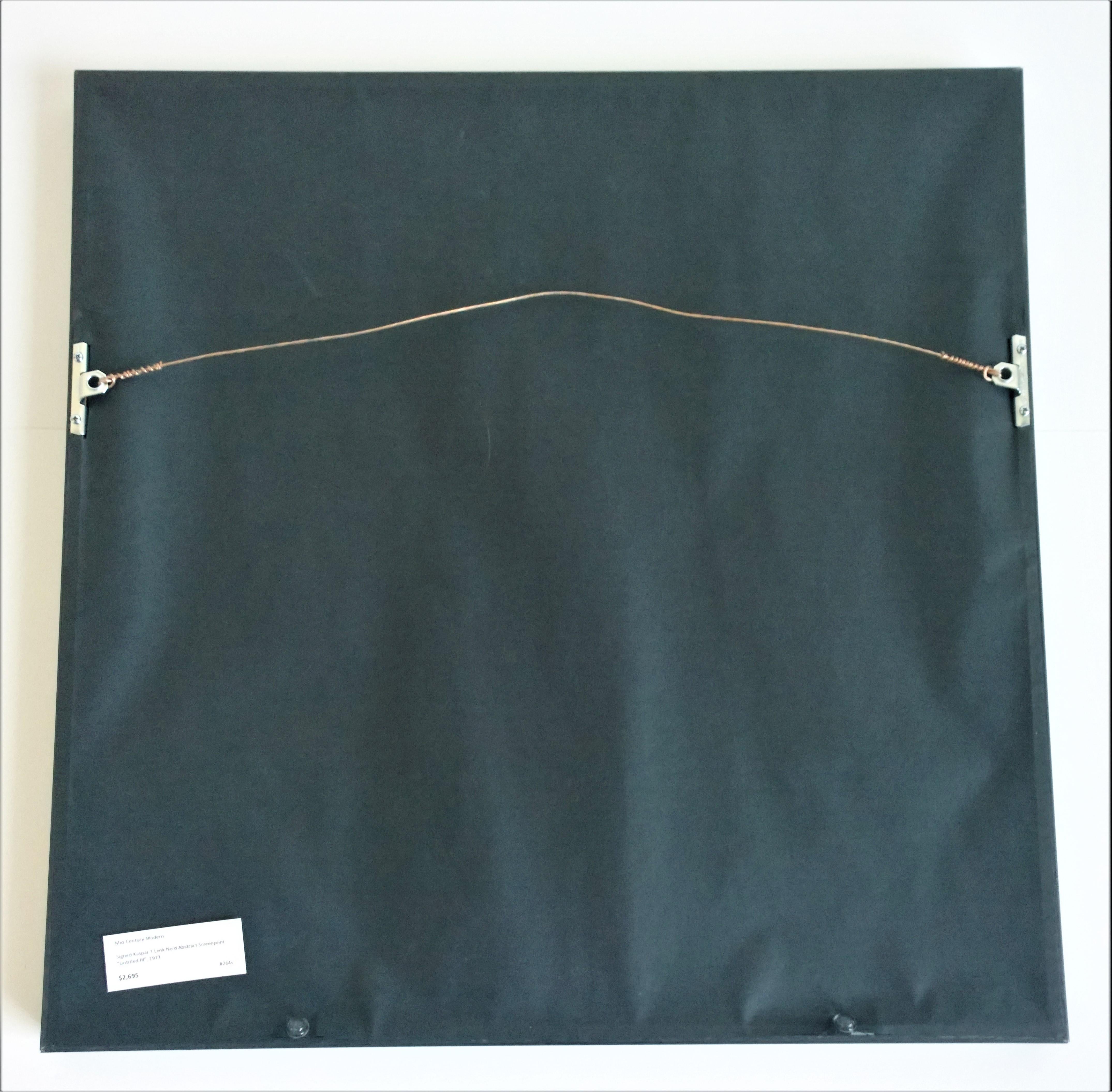 Yellow, Black & Gray Kaspar Lenk Signed Numbered Screen-Print Untitled III, 1977 For Sale 11