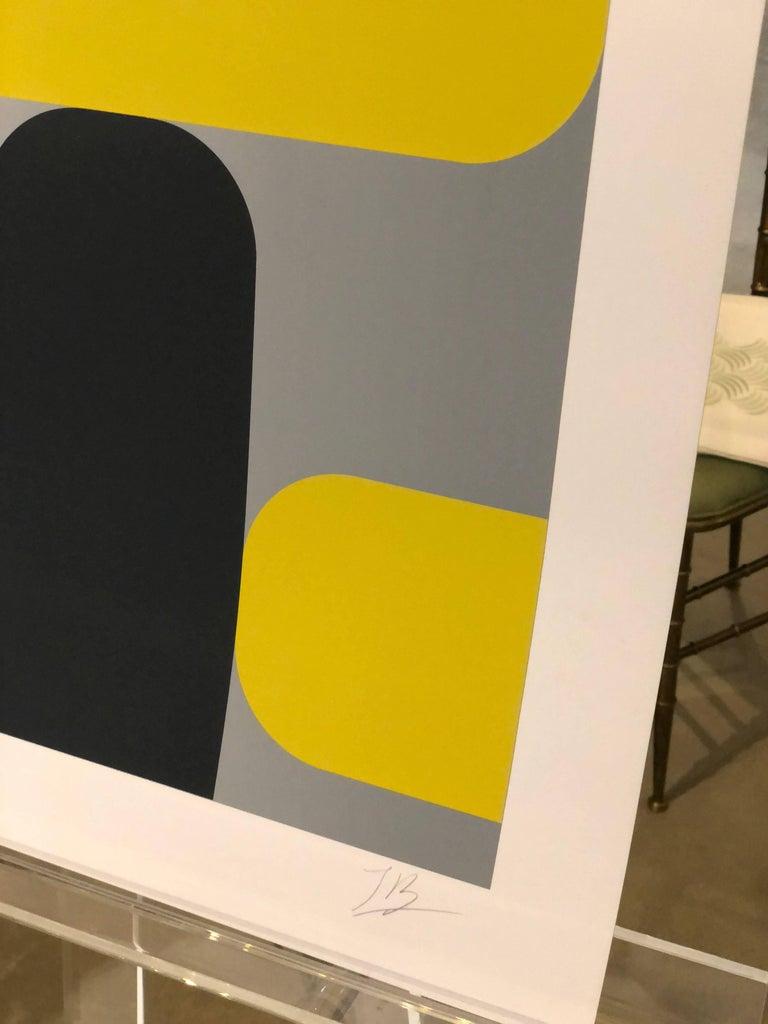 Yellow, Black & Gray Kaspar Lenk Signed Numbered Screen-Print Untitled III, 1977 For Sale 9