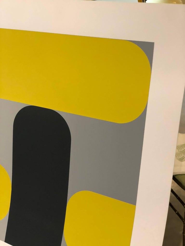 Yellow, Black & Gray Kaspar Lenk Signed Numbered Screen-Print Untitled III, 1977 For Sale 10