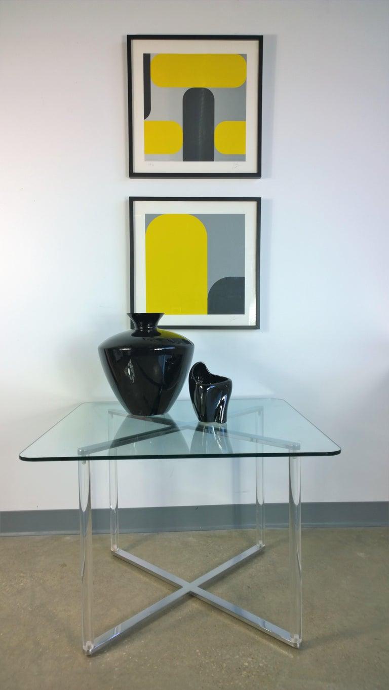Yellow, Black & Gray Kaspar Lenk Signed Numbered Screen-Print Untitled III, 1977 For Sale 13