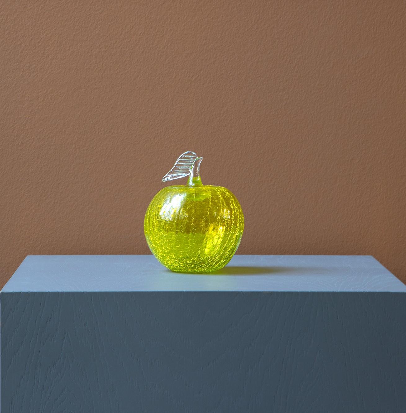 Hand-Crafted Yellow Blown Glass Decorative Object