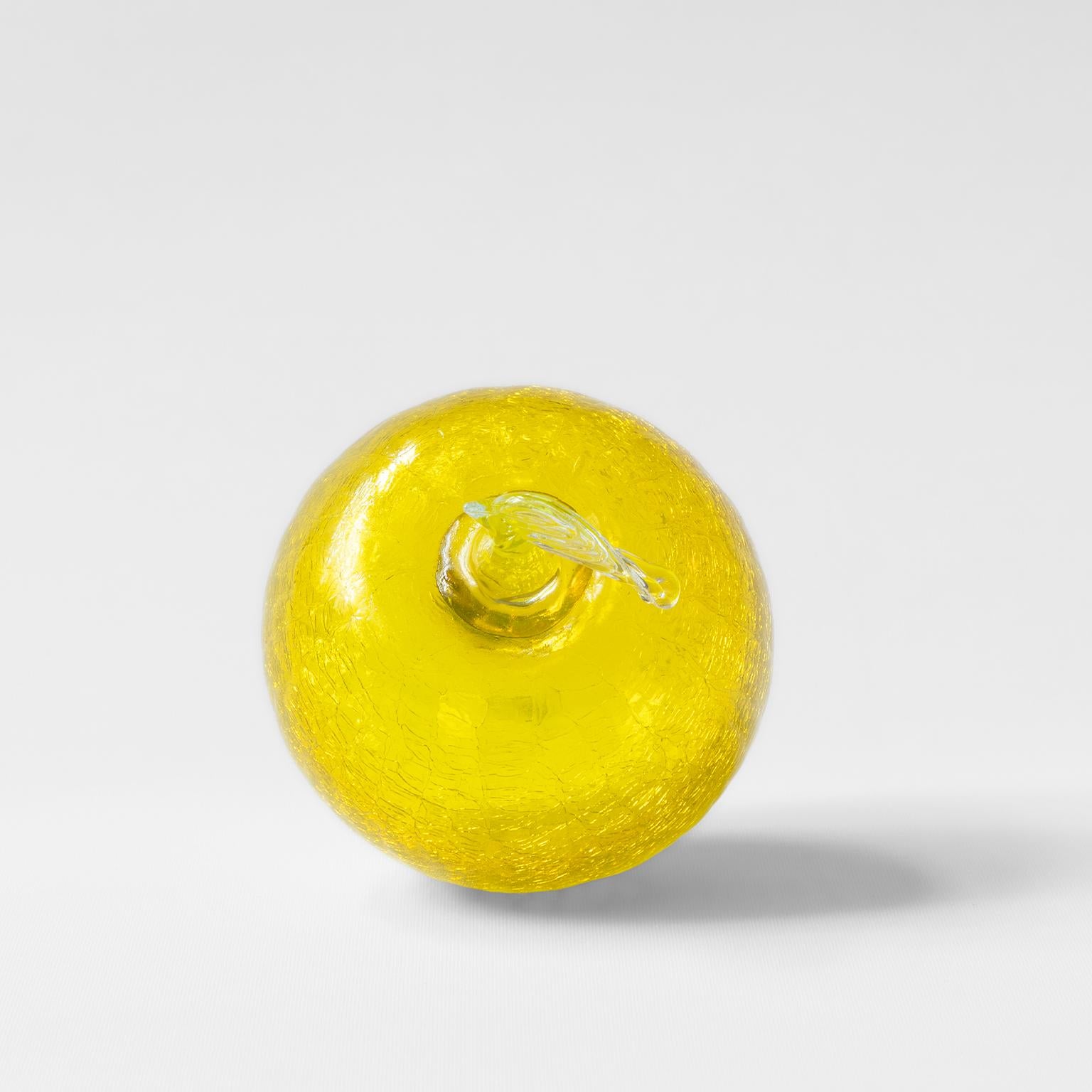 Contemporary Yellow Blown Glass Decorative Object