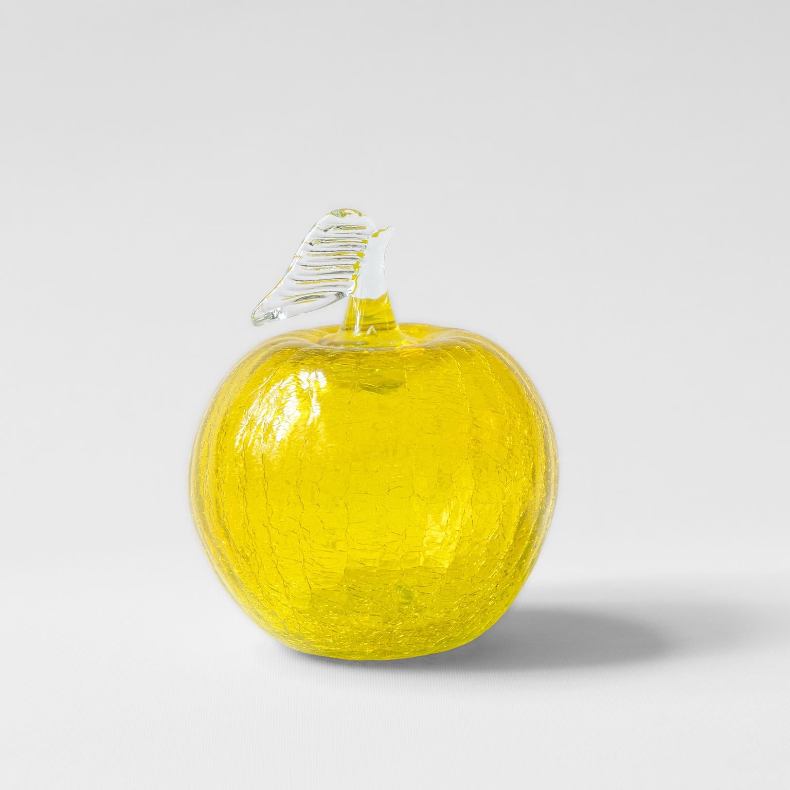 Yellow Blown Glass Decorative Object 2