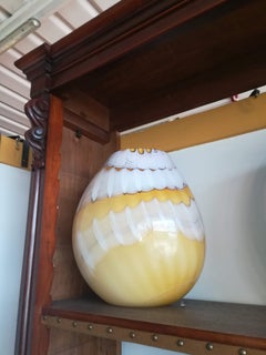 Yellow Blown Glass Murano Vase
