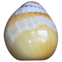 Yellow Blown Glass Murano Vase
