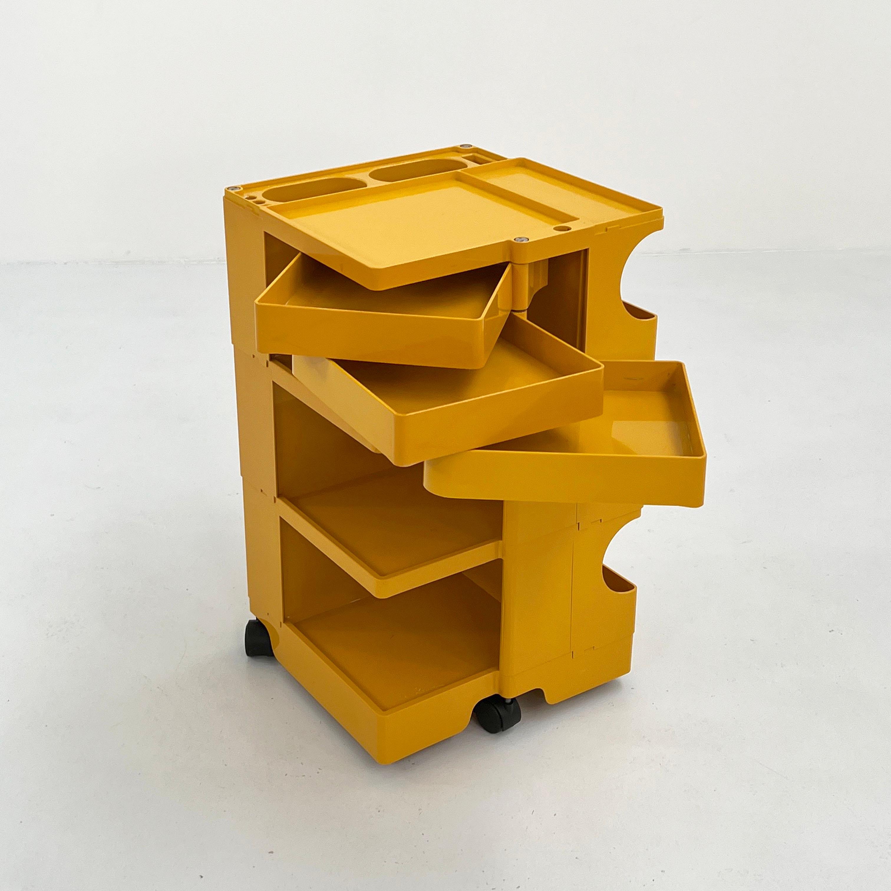 Mid-20th Century Yellow Boby Trolley by Joe Colombo for Bieffeplast, 1960s
